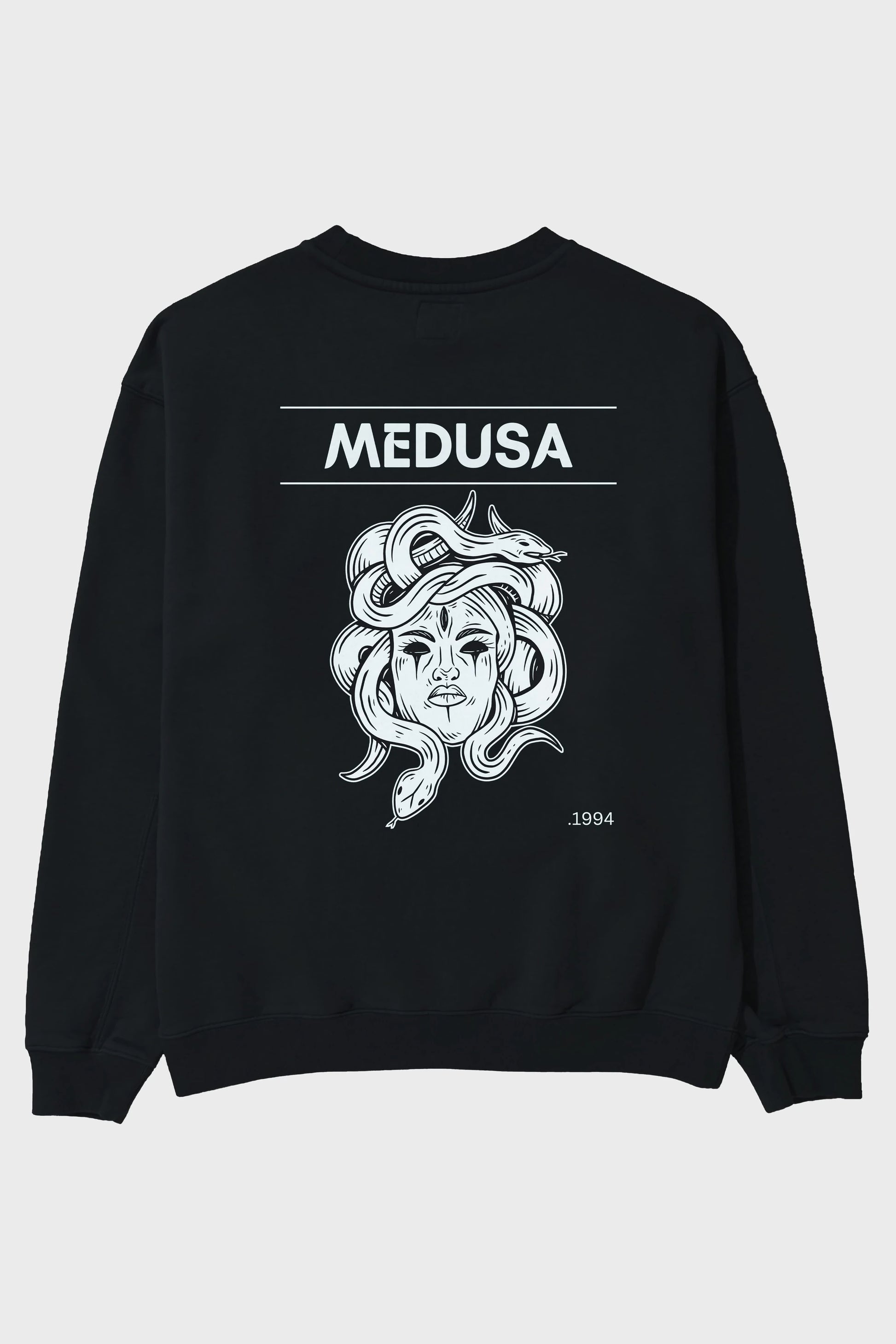 Medusa Arka Baskılı Oversize Sweatshirt Erkek Kadın Unisex