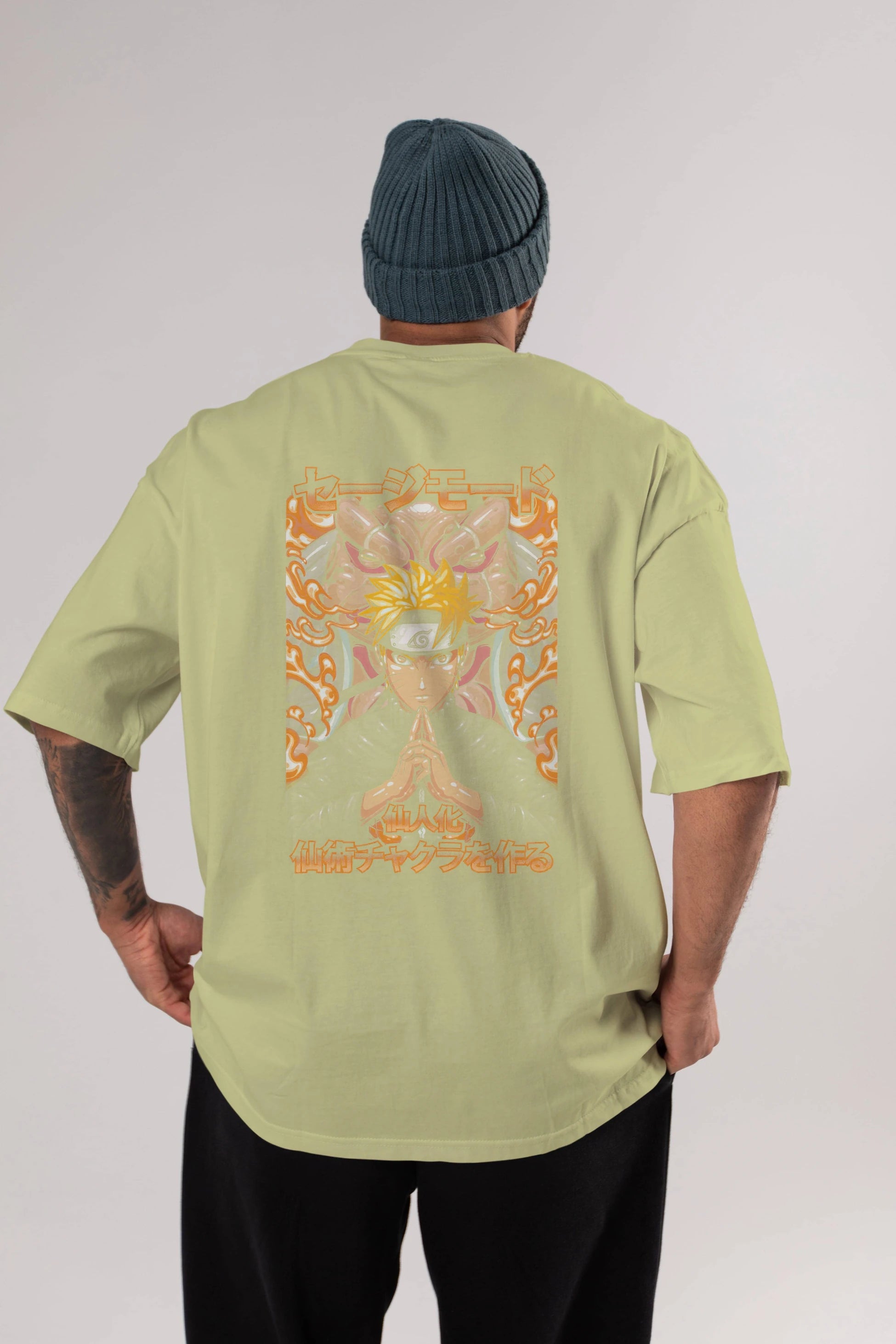 NARUTO (10) Anime Arka Baskılı Oversize t-shirt Erkek Kadın Unisex