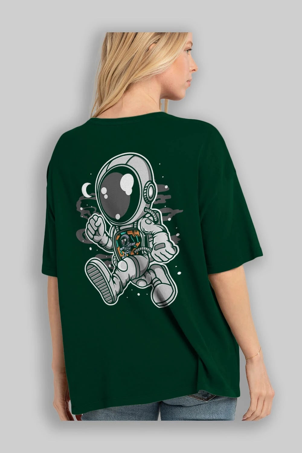 Astronaut Robotic Machine Arka Baskılı Oversize t-shirt Erkek Kadın Unisex