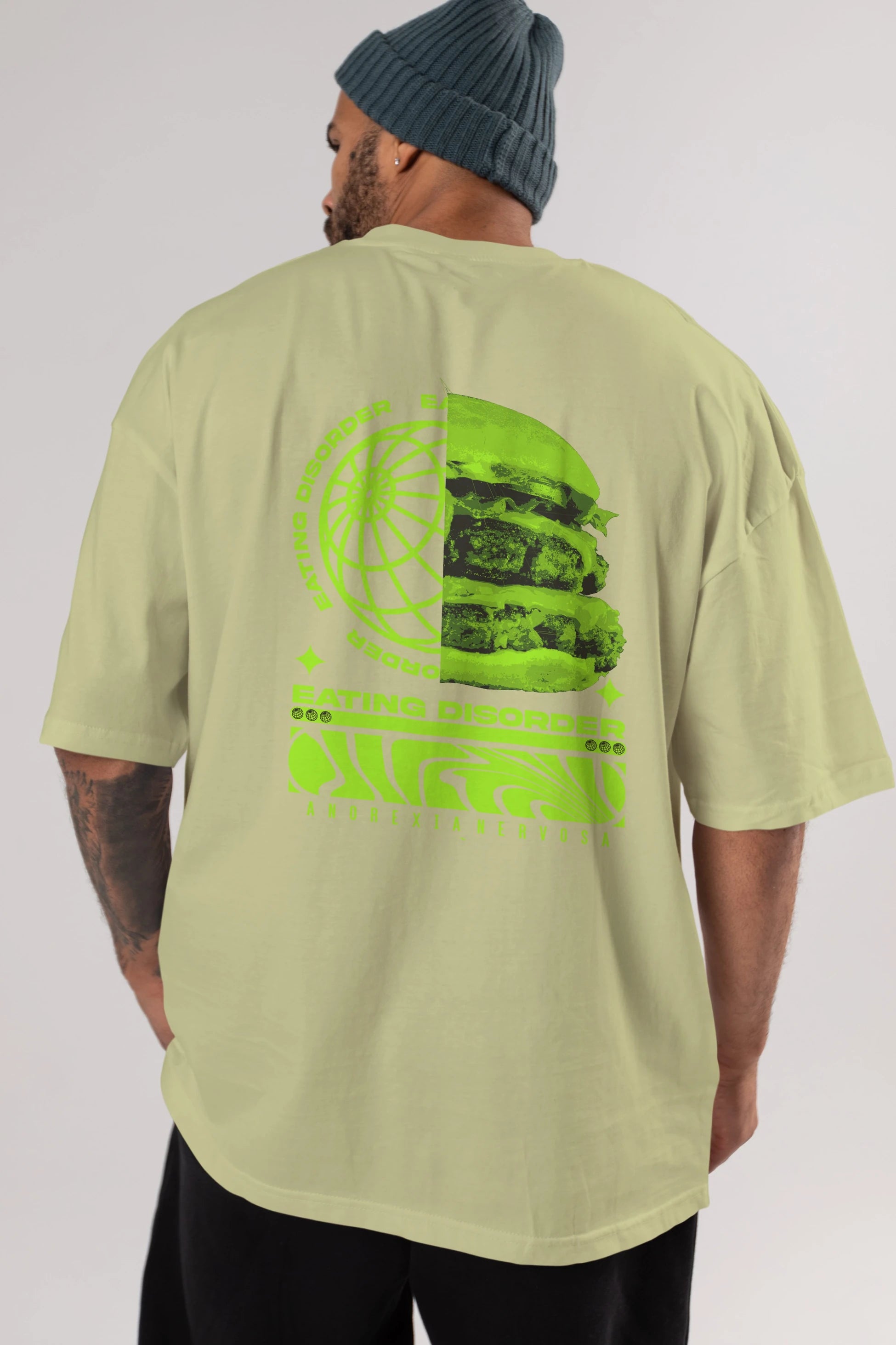 Eating Disorder Arka Baskılı Oversize t-shirt Erkek Kadın Unisex