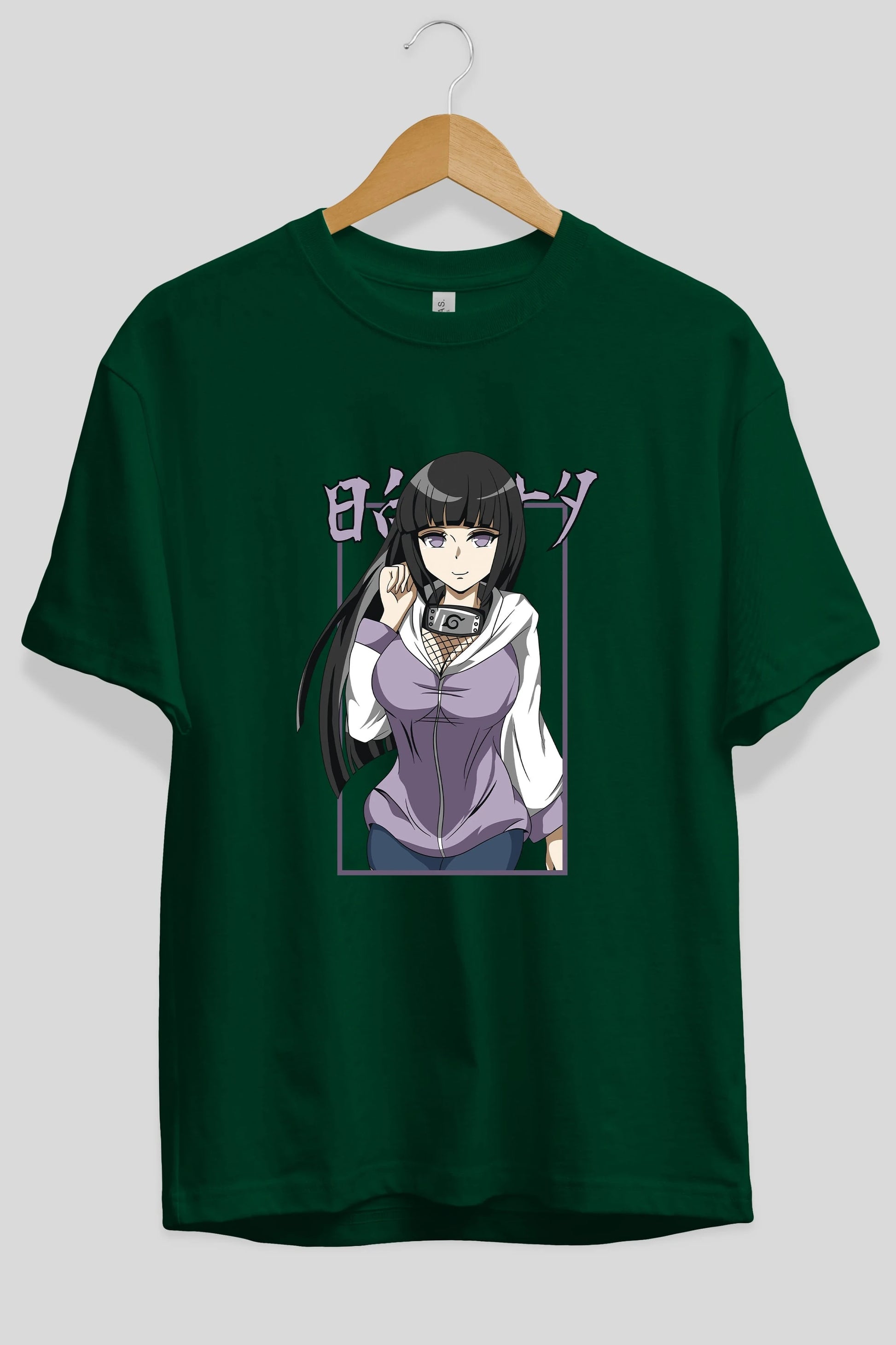 Hinata NARUTO Anime Ön Baskılı Oversize t-shirt %100 pamuk Erkek Kadın Unisex
