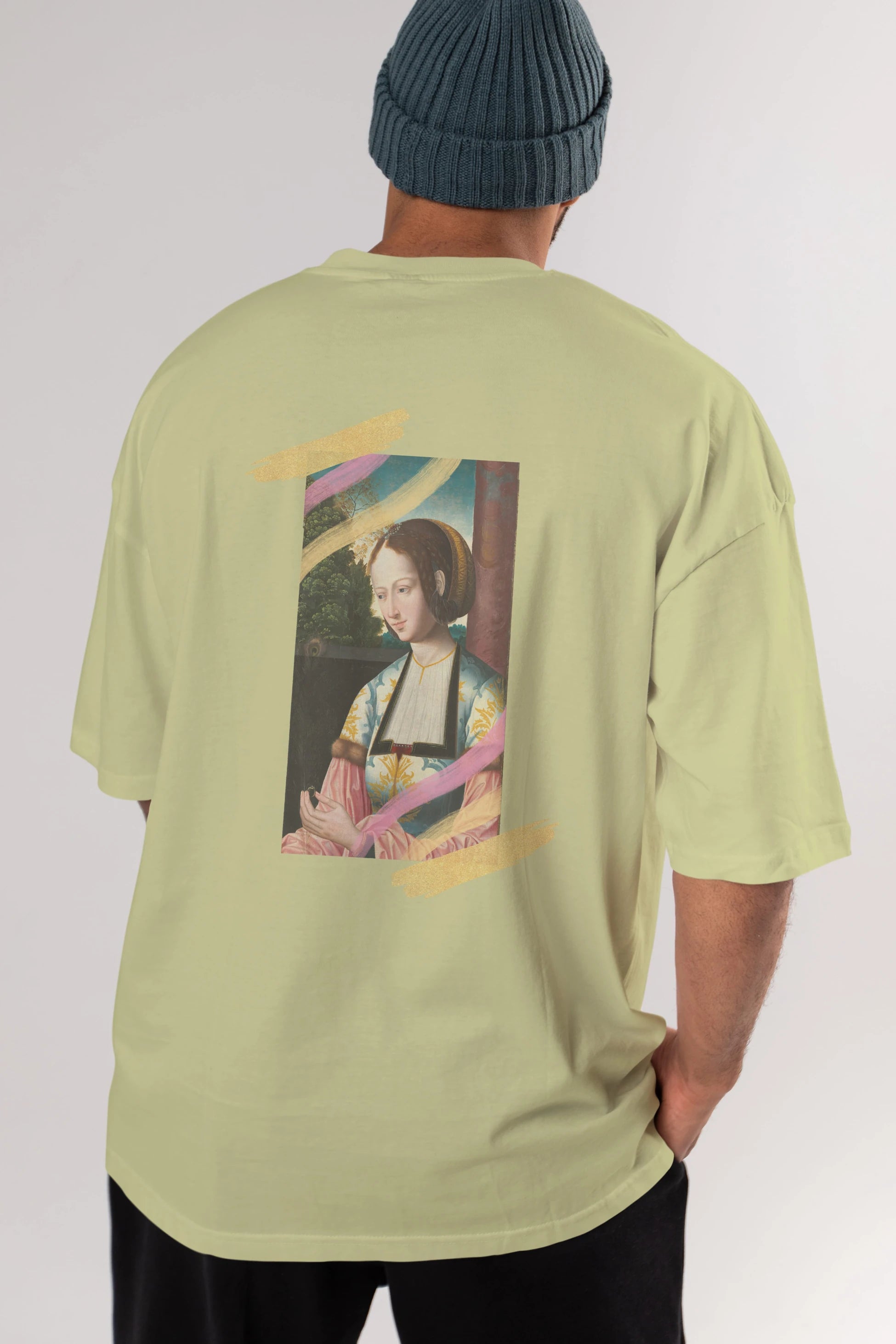 Woman Portrait Arka Baskılı Oversize t-shirt Erkek Kadın Unisex