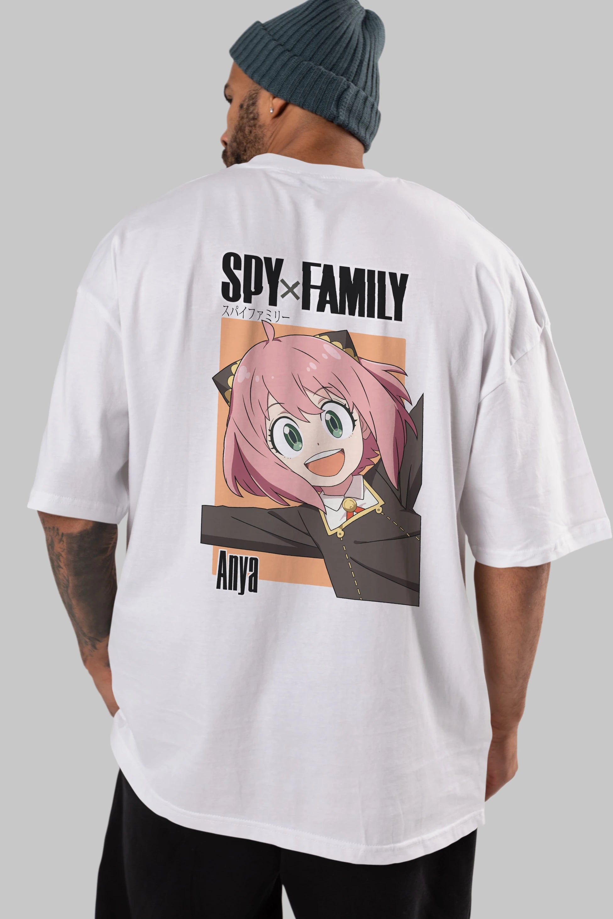 SPY X FAMILY Anya Anime Arka Baskılı Oversize t-shirt Erkek Kadın Unisex