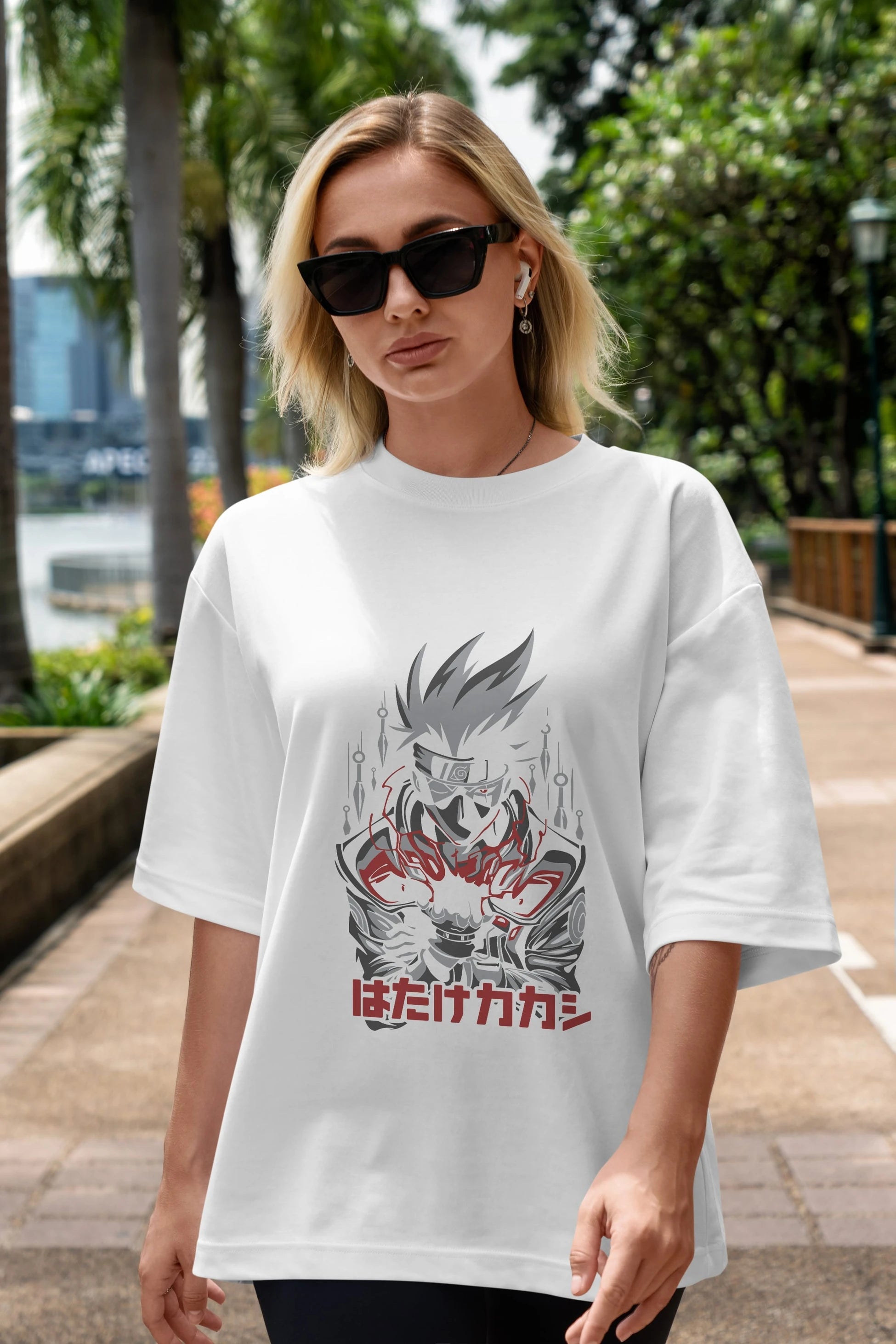 KAKASHI HATAKE NARUTO 1 Anime Ön Baskılı Oversize t-shirt %100 pamuk Erkek Kadın Unisex