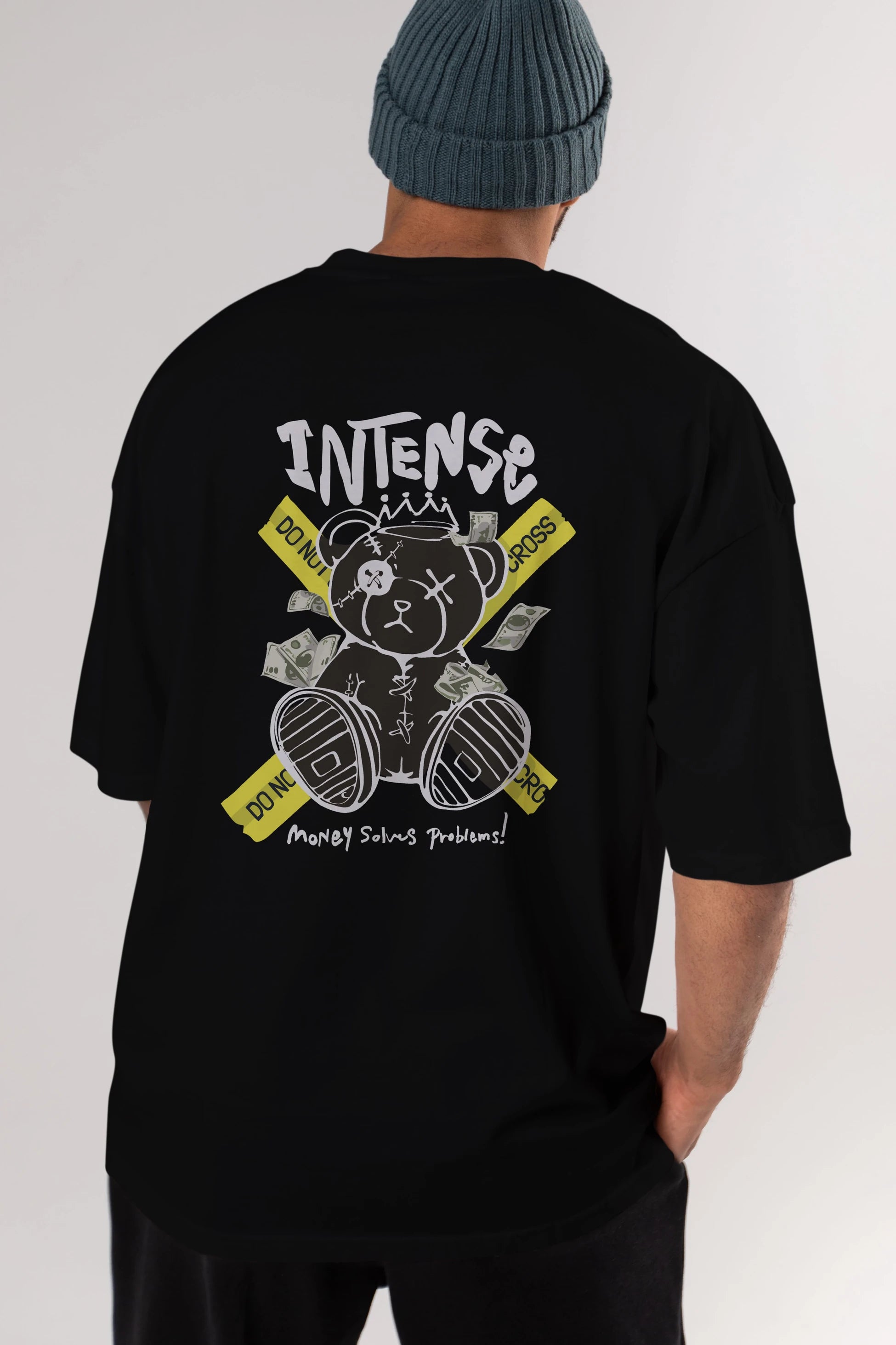 Teddy Bear intense Arka Baskılı Oversize t-shirt Erkek Kadın Unisex