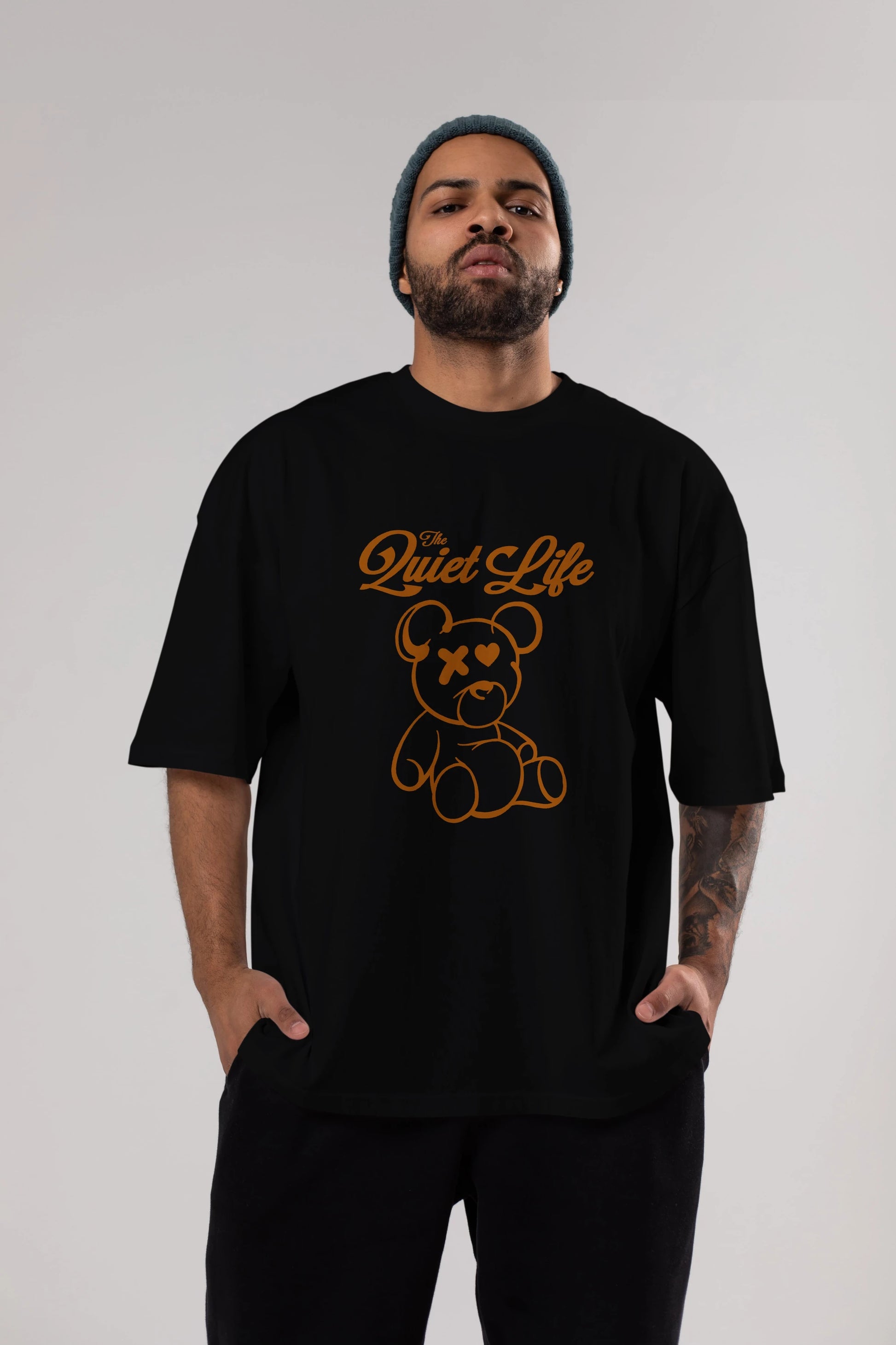 The Life Bear Ön Baskılı Oversize t-shirt Erkek Kadın Unisex