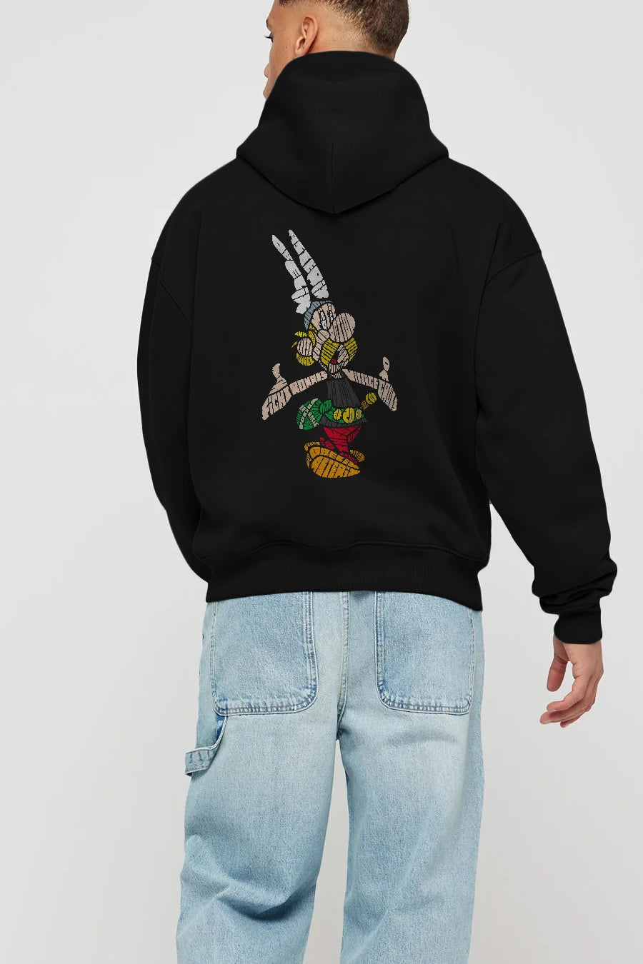 Asterix Arka Baskılı Hoodie Oversize Kapüşonlu Sweatshirt Erkek Kadın Unisex