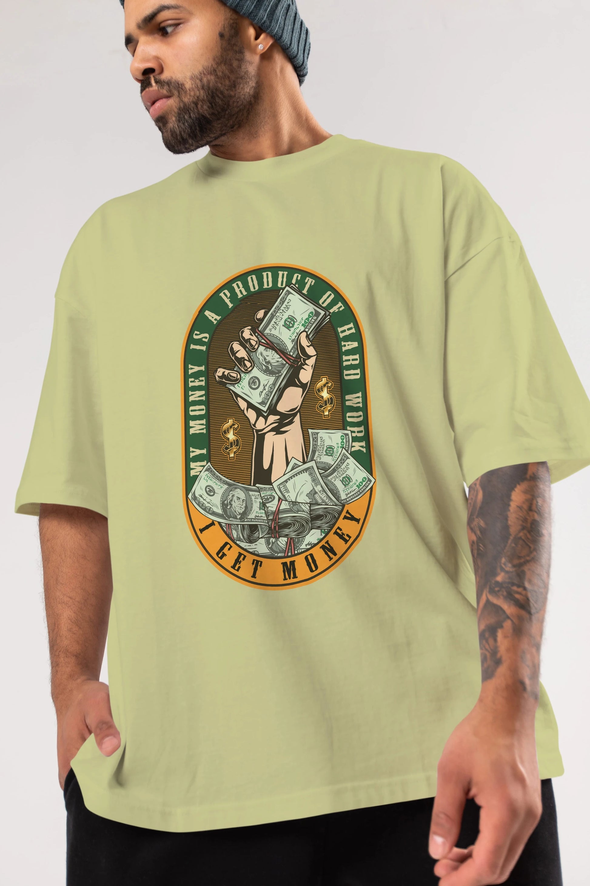 I Get Money Ön Baskılı Oversize t-shirt Erkek Kadın Unisex