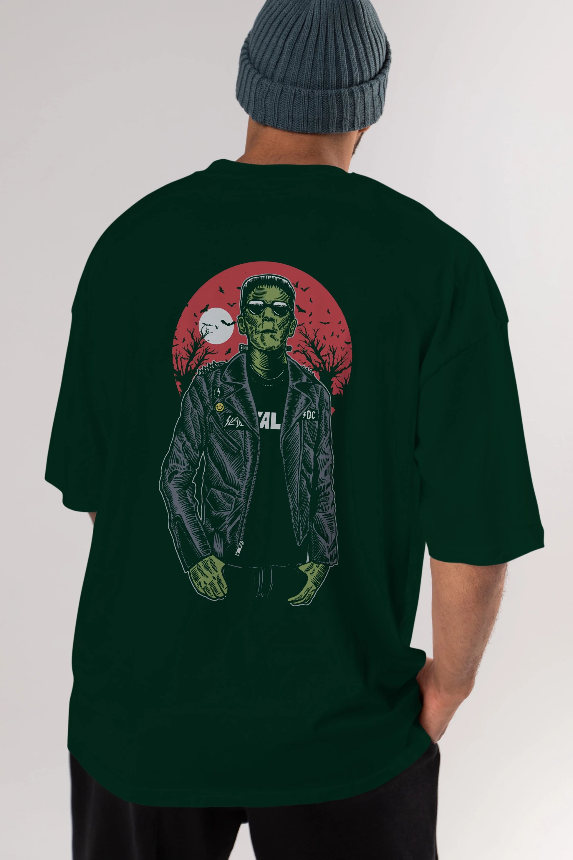 Frank Arka Baskılı Oversize t-shirt Erkek Kadın Unisex %100 Pamuk