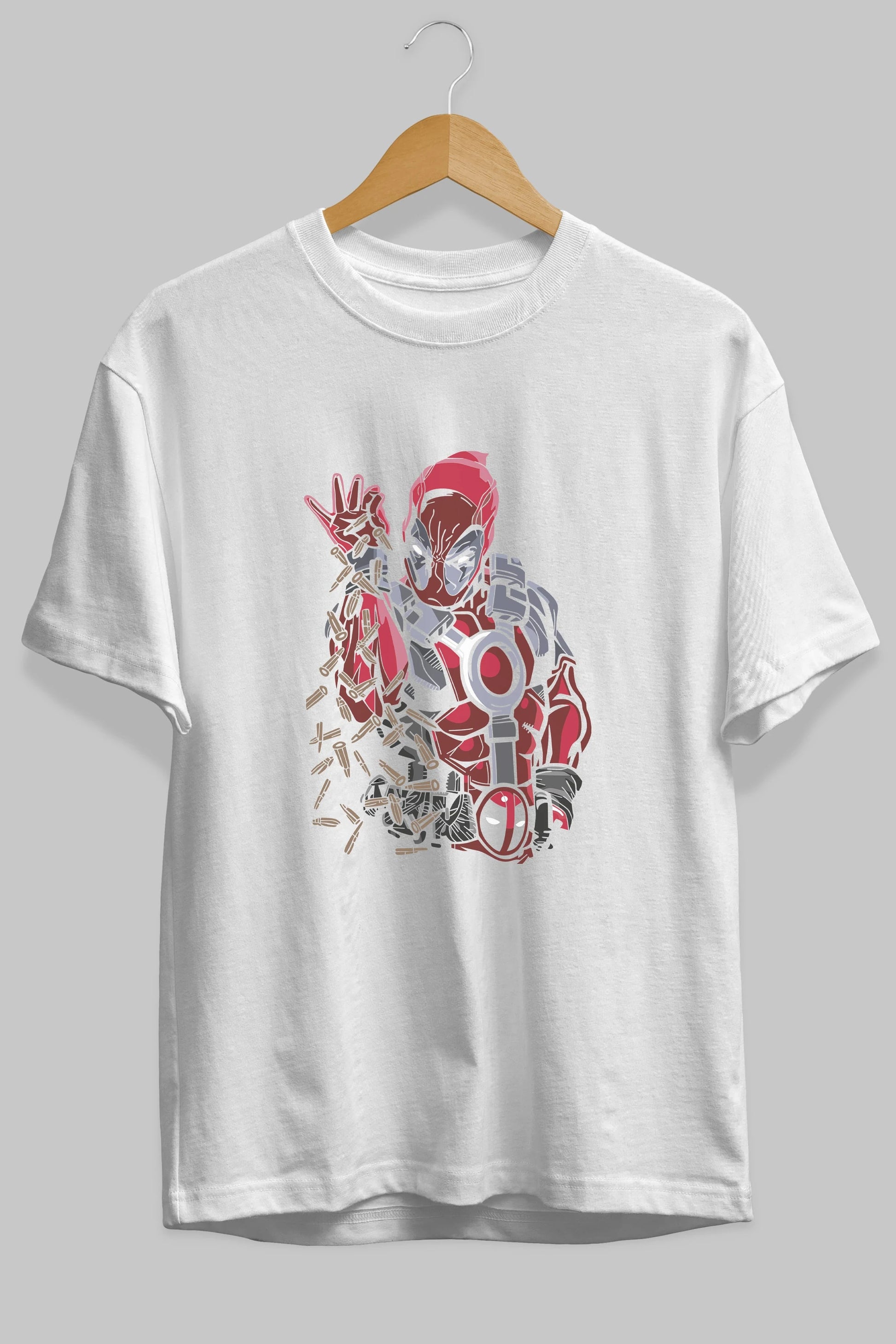 Deadpool (2) Ön Baskılı Oversize t-shirt Erkek Kadın Unisex %100 Pamuk Bisiklet Yaka tişort