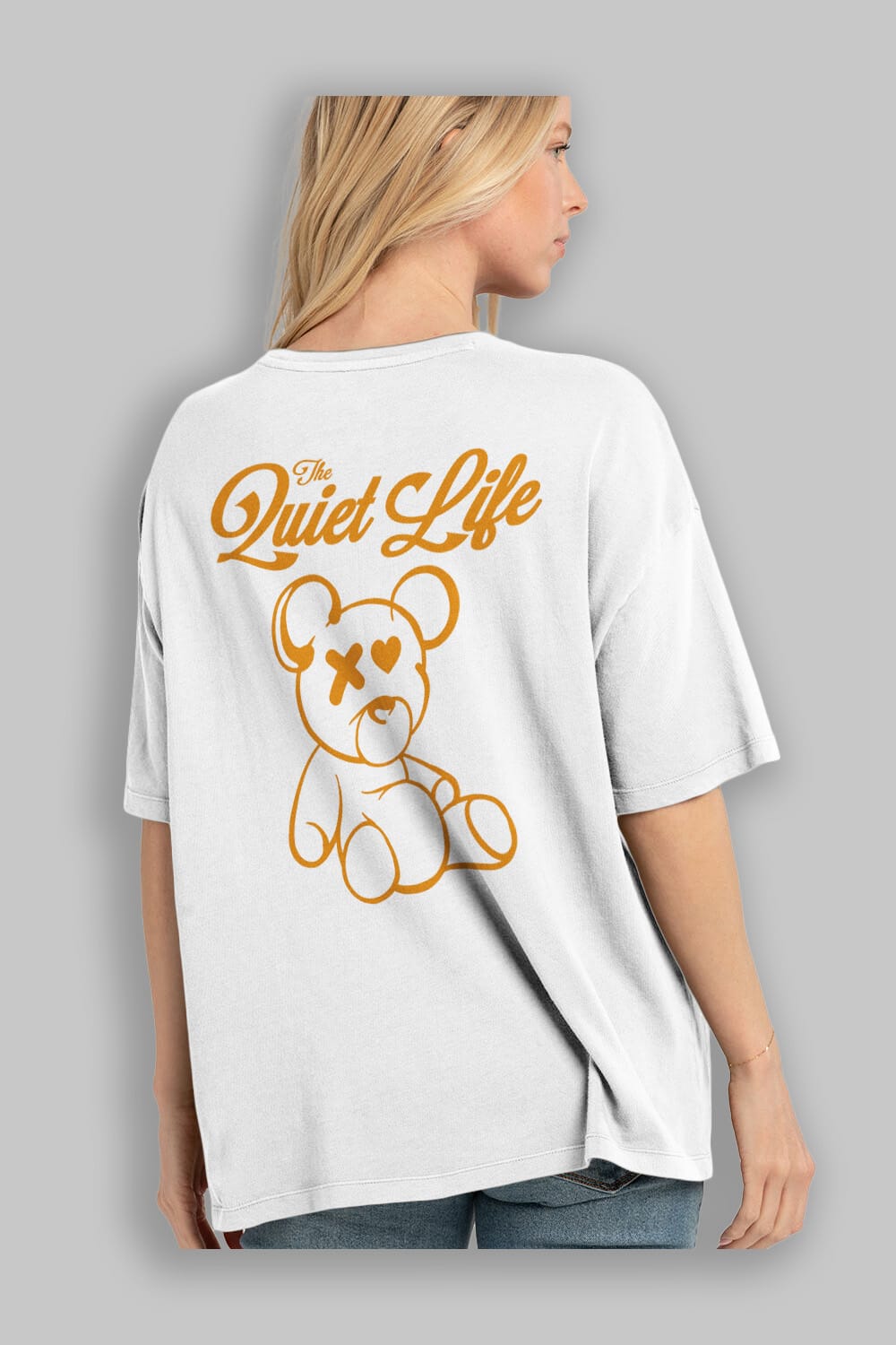 The Life Bear Arka Baskılı Oversize t-shirt Erkek Kadın Unisex