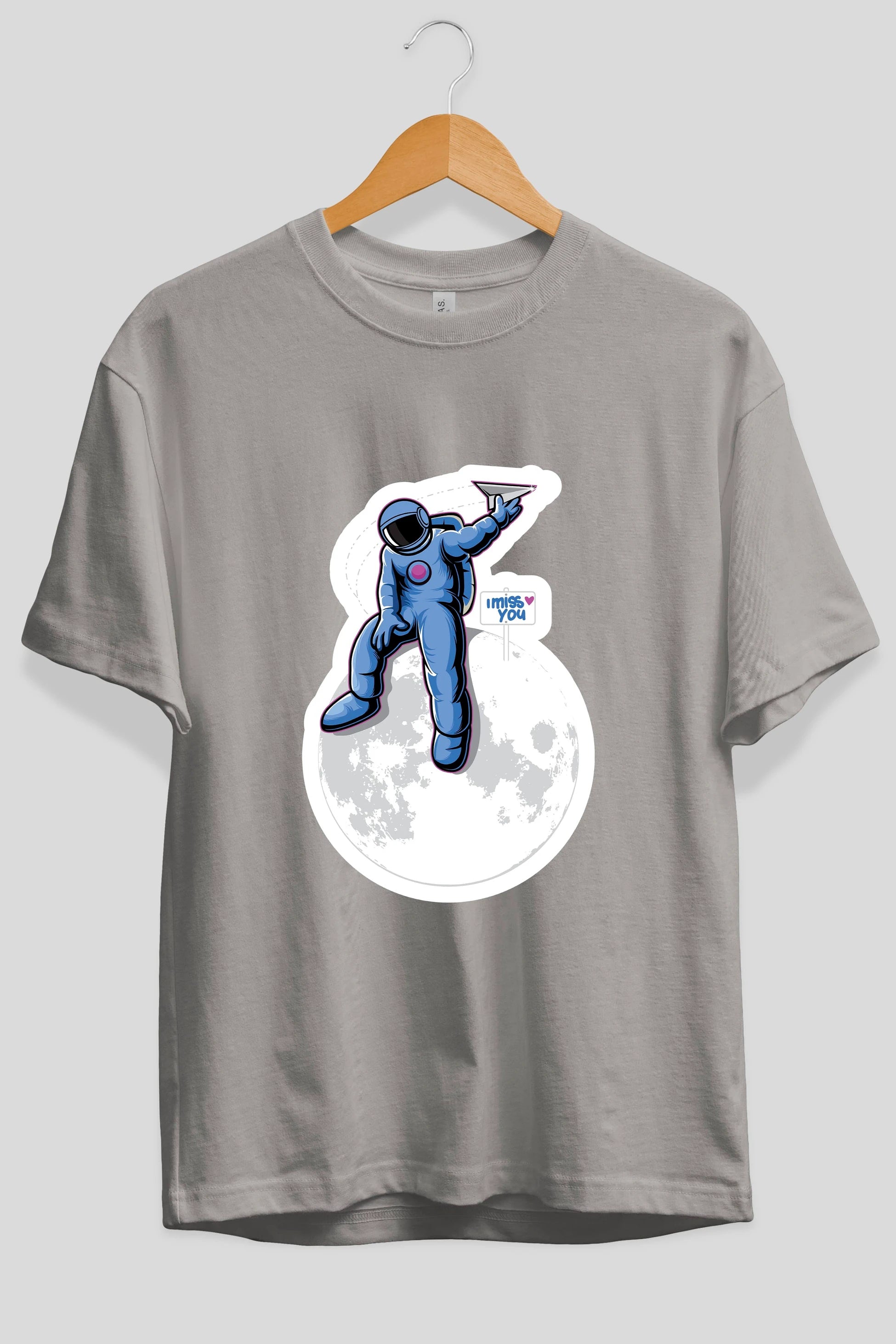 Astro Missing Earth Sticker Ön Baskılı Oversize t-shirt Erkek Kadın Unisex
