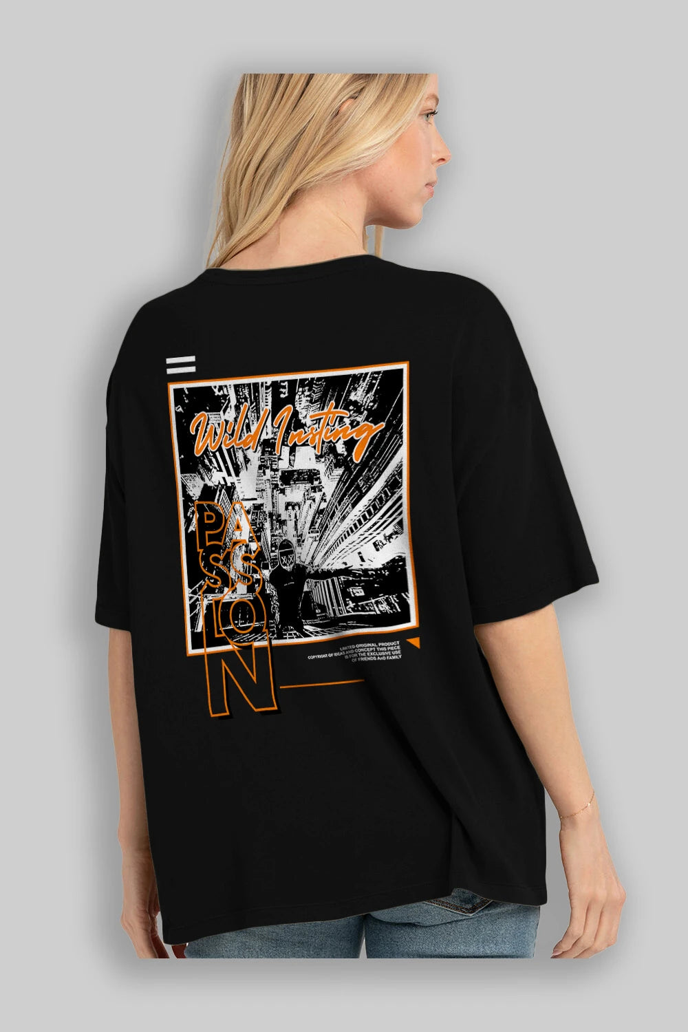 Wild Passion Arka Baskılı Oversize t-shirt Erkek Kadın Unisex
