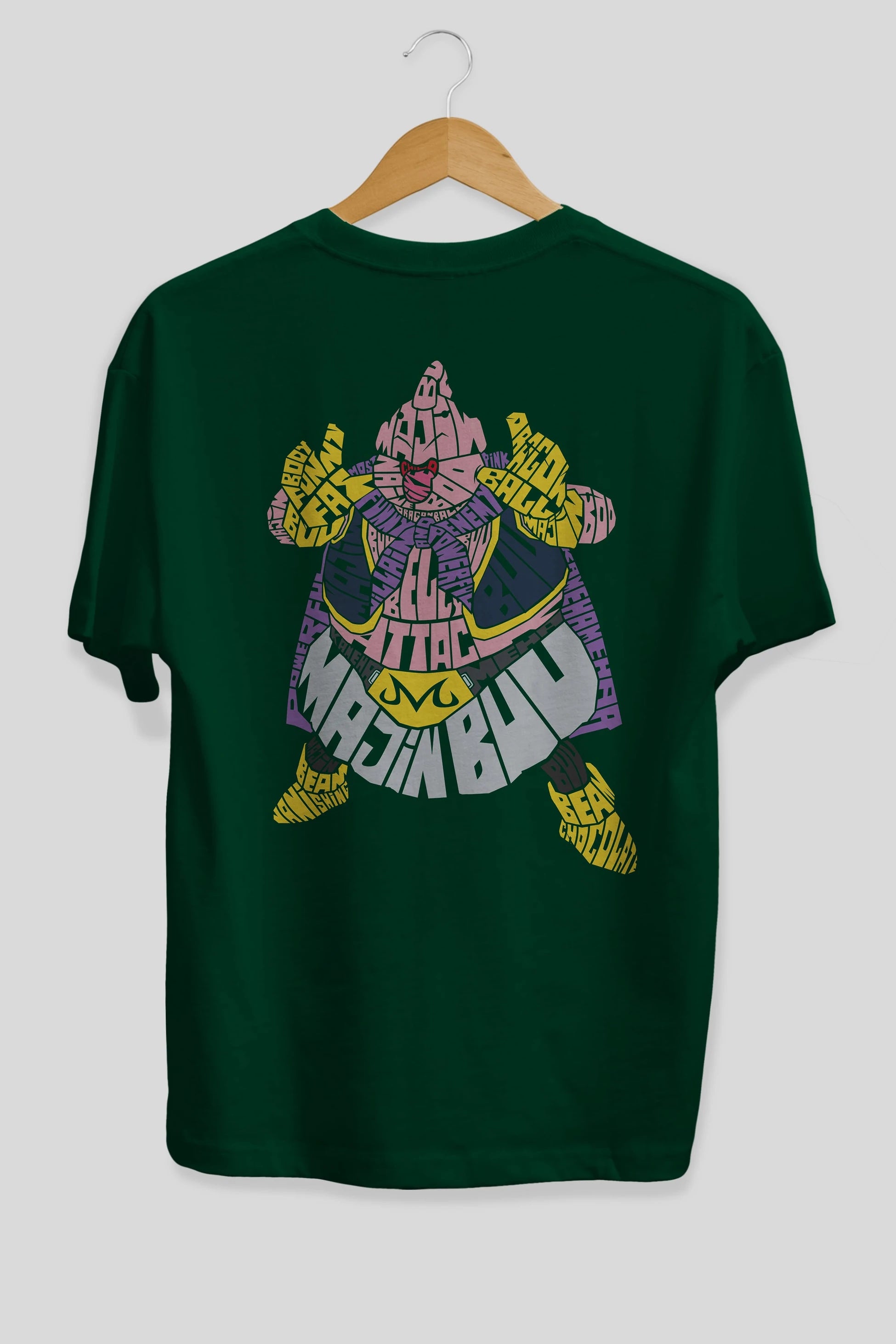 Majin Buu Arka Baskılı Oversize t-shirt %100 pamuk Erkek Kadın Unisex
