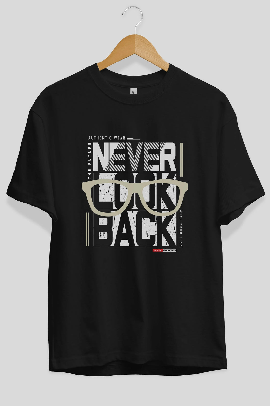 Never Look Back Ön Baskılı Oversize t-shirt Erkek Kadın Unisex