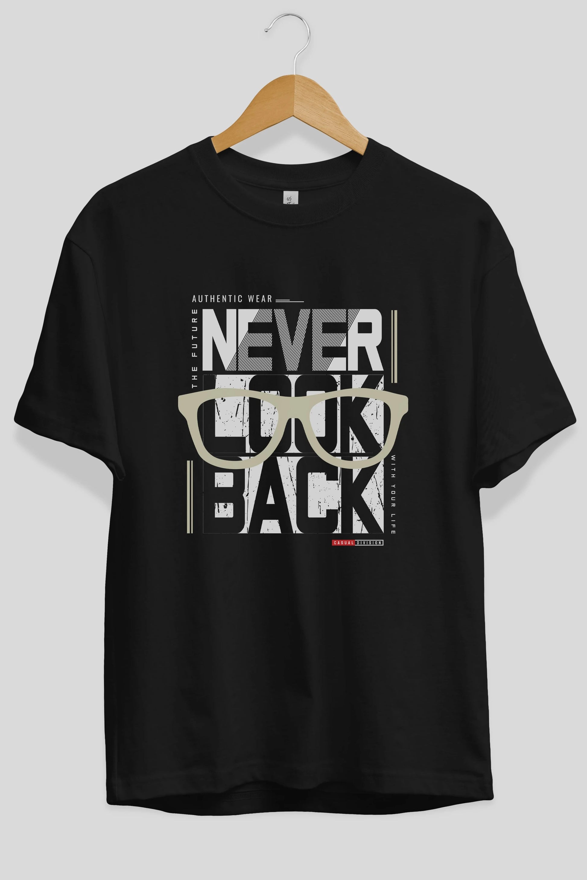 Never Look Back Ön Baskılı Oversize t-shirt Erkek Kadın Unisex