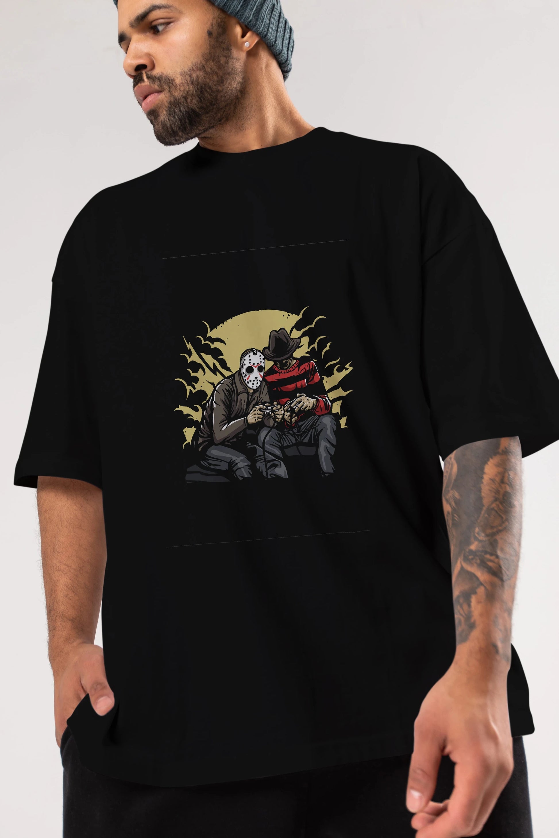 Dark Gamers Ön Baskılı Oversize t-shirt Erkek Kadın Unisex %100 Pamuk tişort