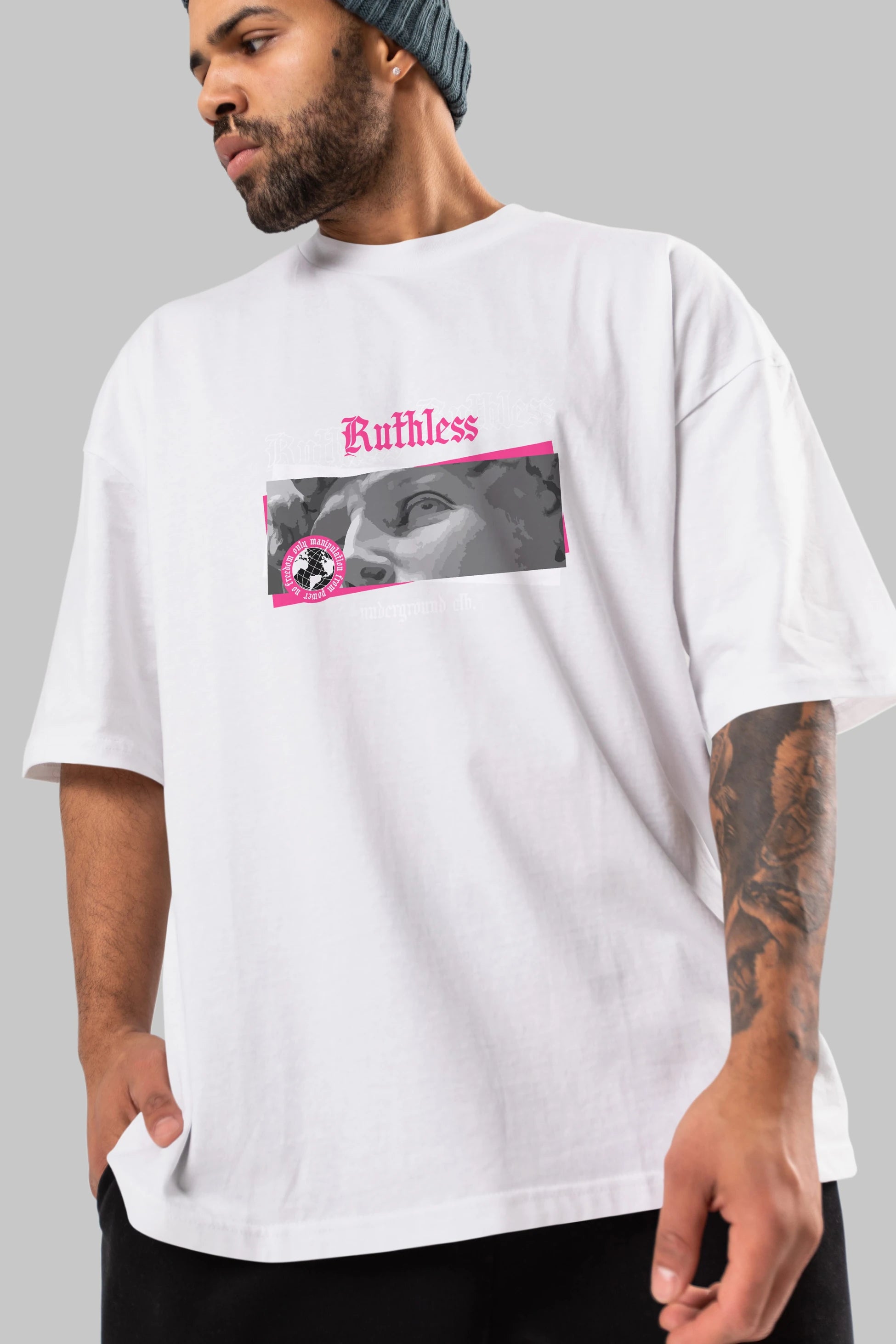 Ruthless Ön Baskılı Oversize t-shirt Erkek Kadın Unisex