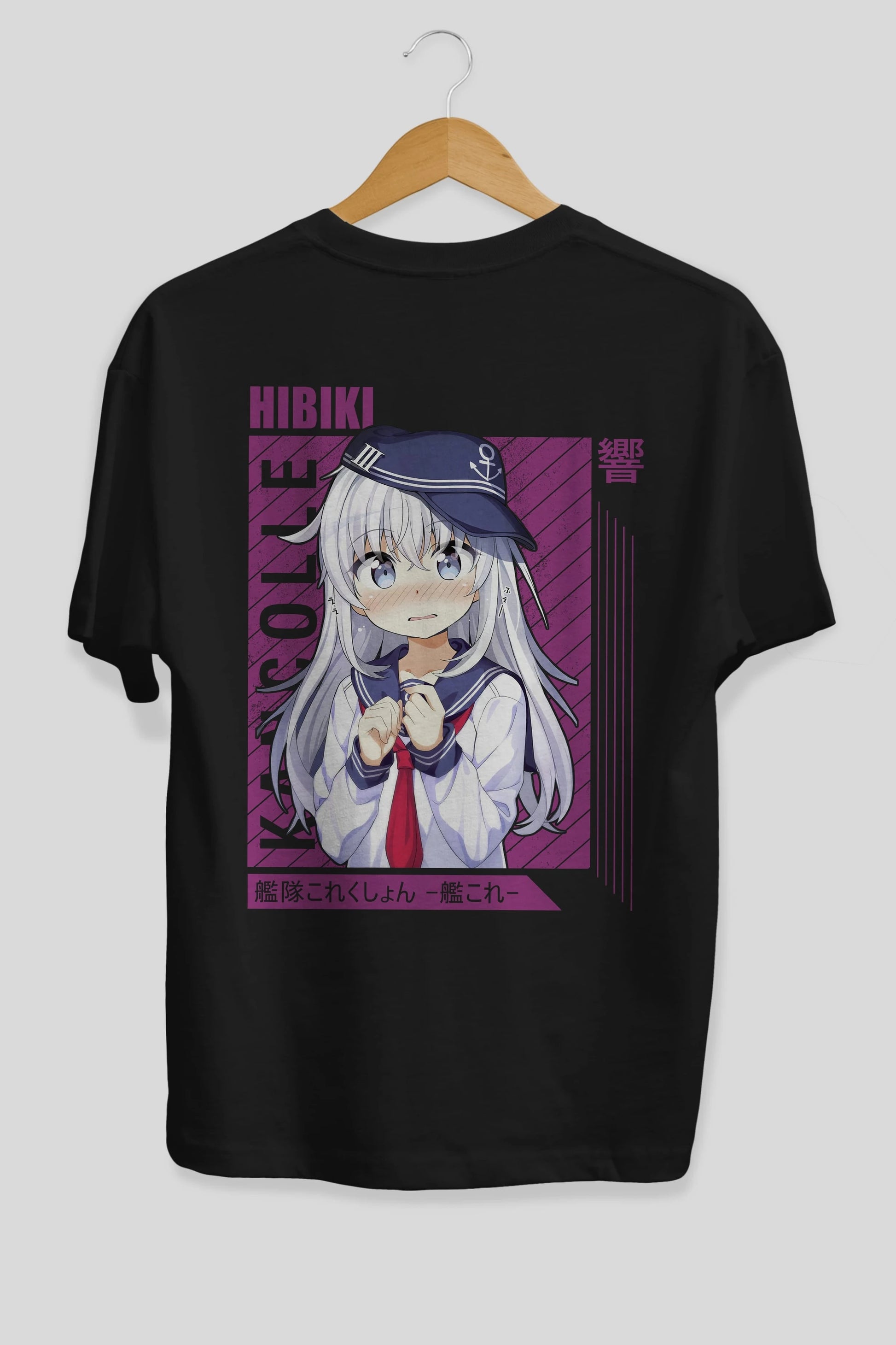 Hibiki 4 Anime Arka Baskılı Oversize t-shirt Erkek Kadın Unisex
