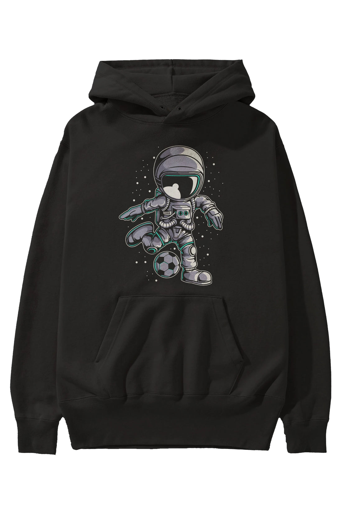 Astronaut Soccer (2) Ön Baskılı Hoodie Oversize Kapüşonlu Sweatshirt Erkek Kadın Unisex