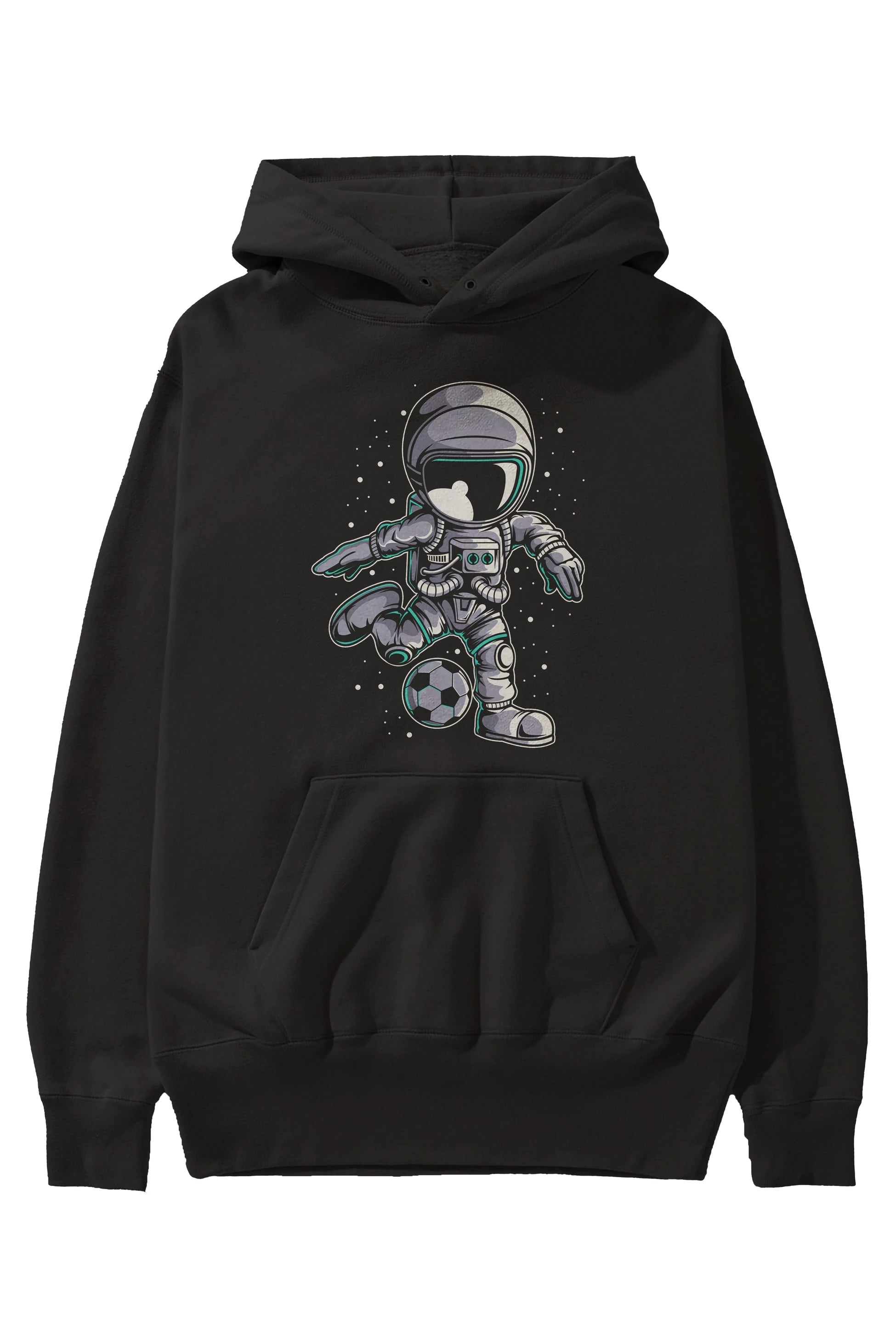 Astronaut Soccer (2) Ön Baskılı Hoodie Oversize Kapüşonlu Sweatshirt Erkek Kadın Unisex