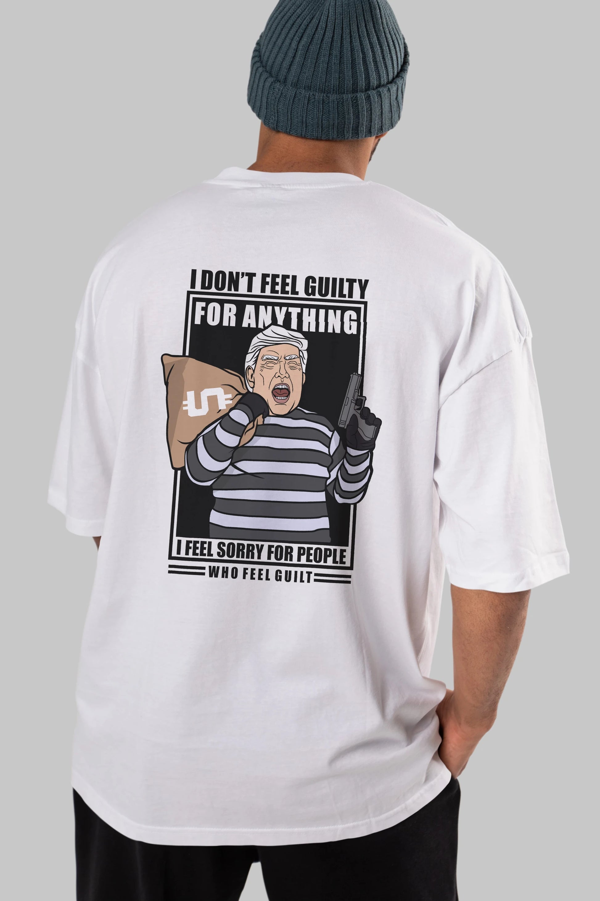 Criminal Trump Arka Baskılı Oversize t-shirt Erkek Kadın Unisex %100 Pamuk tişort