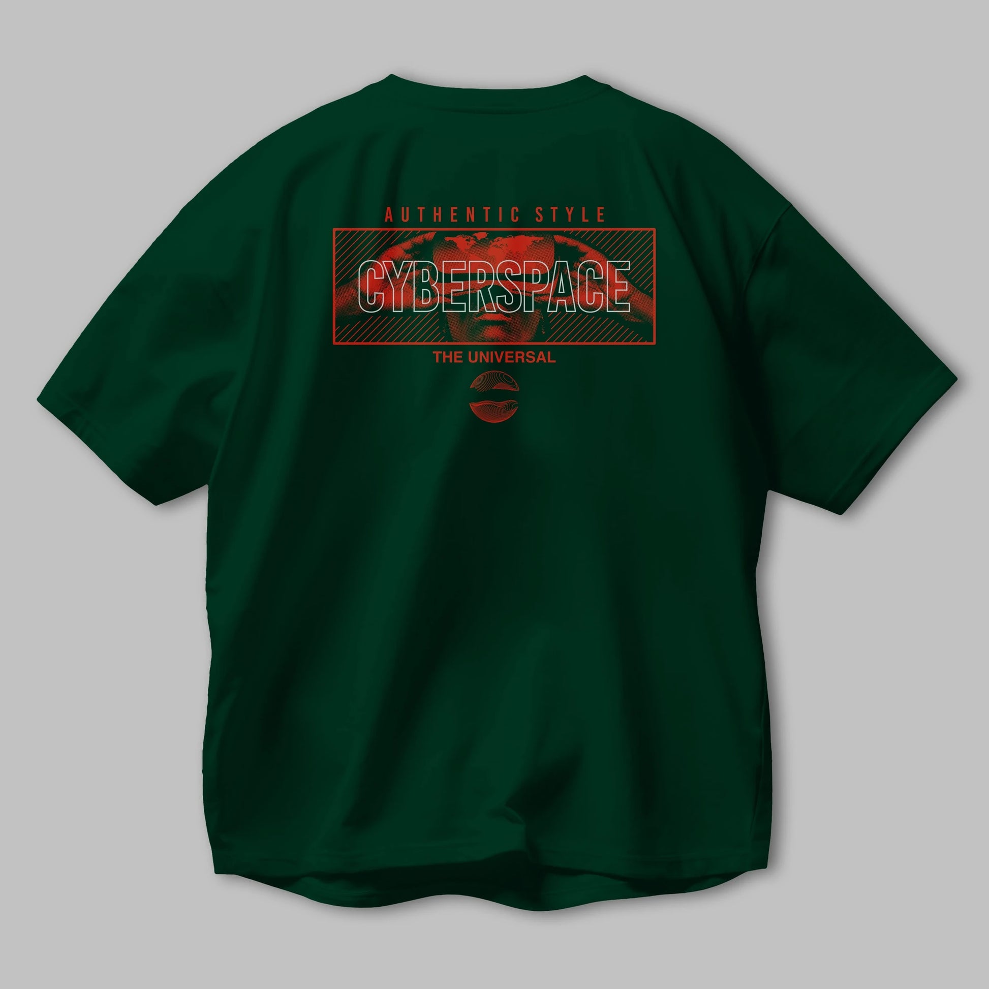 Cyberspace Arka Baskılı Oversize t-shirt Erkek Kadın Unisex