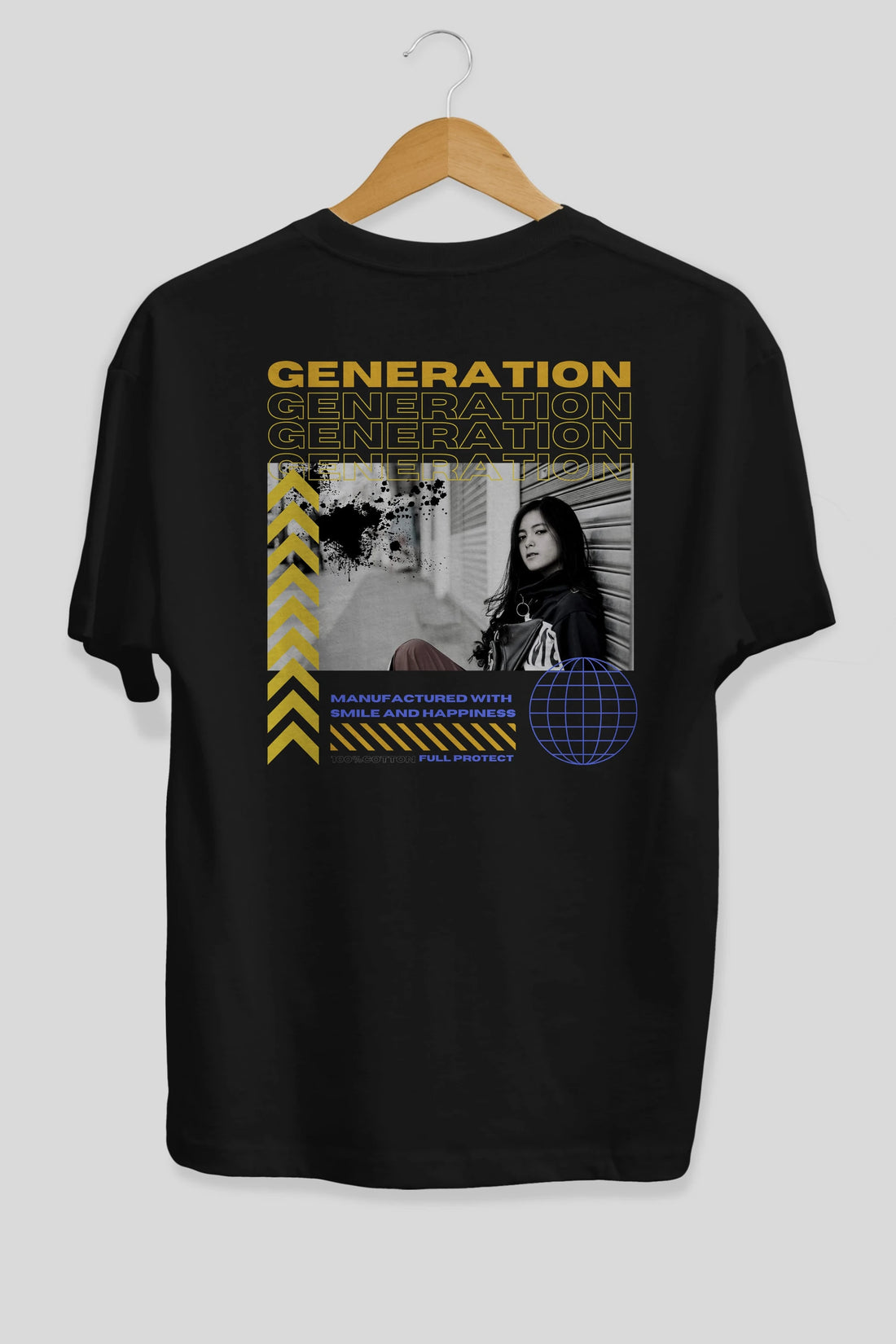 Generation Yazılı Arka Baskılı Oversize t-shirt Erkek Kadın Unisex