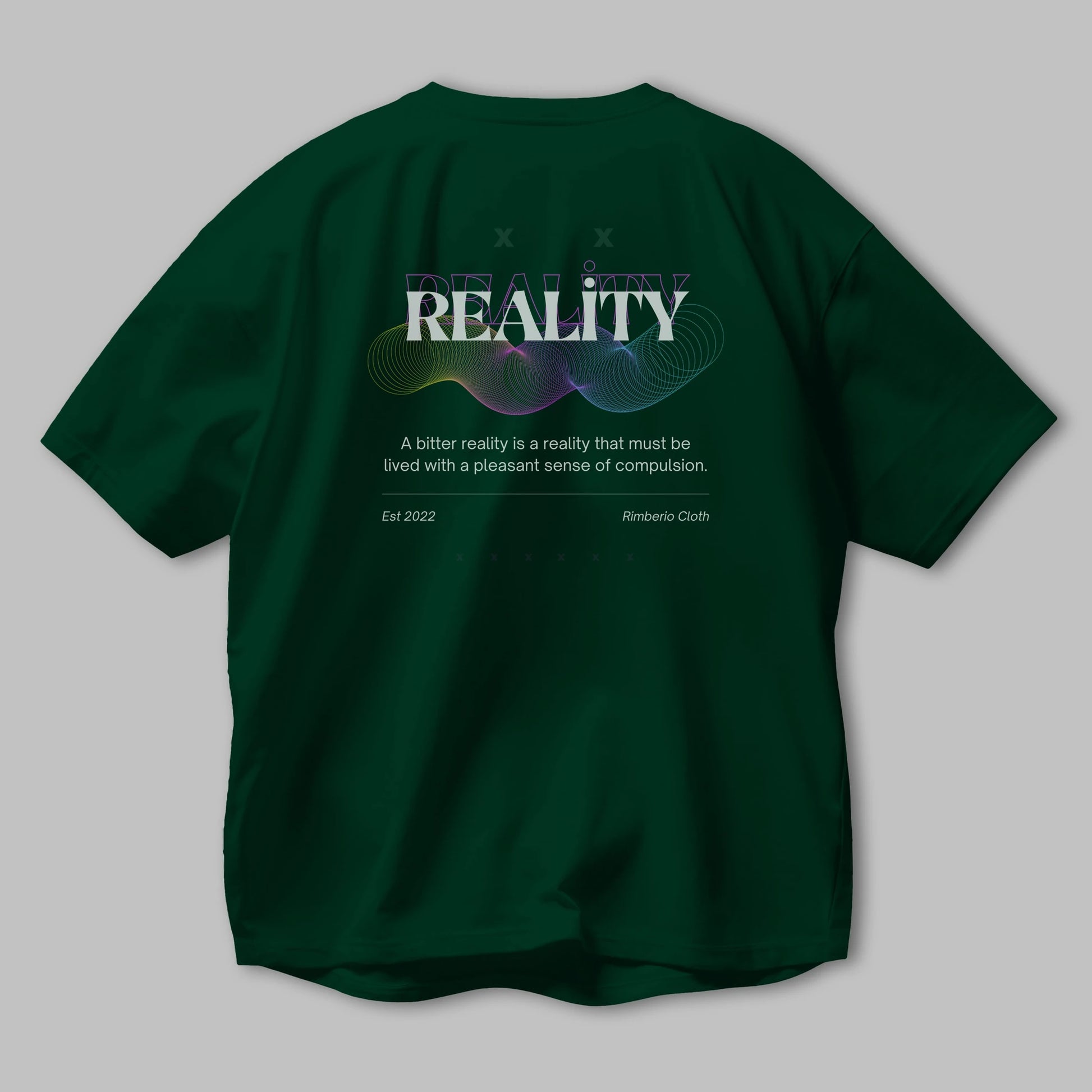Reality 2 Arka Baskılı Oversize t-shirt Erkek Kadın Unisex