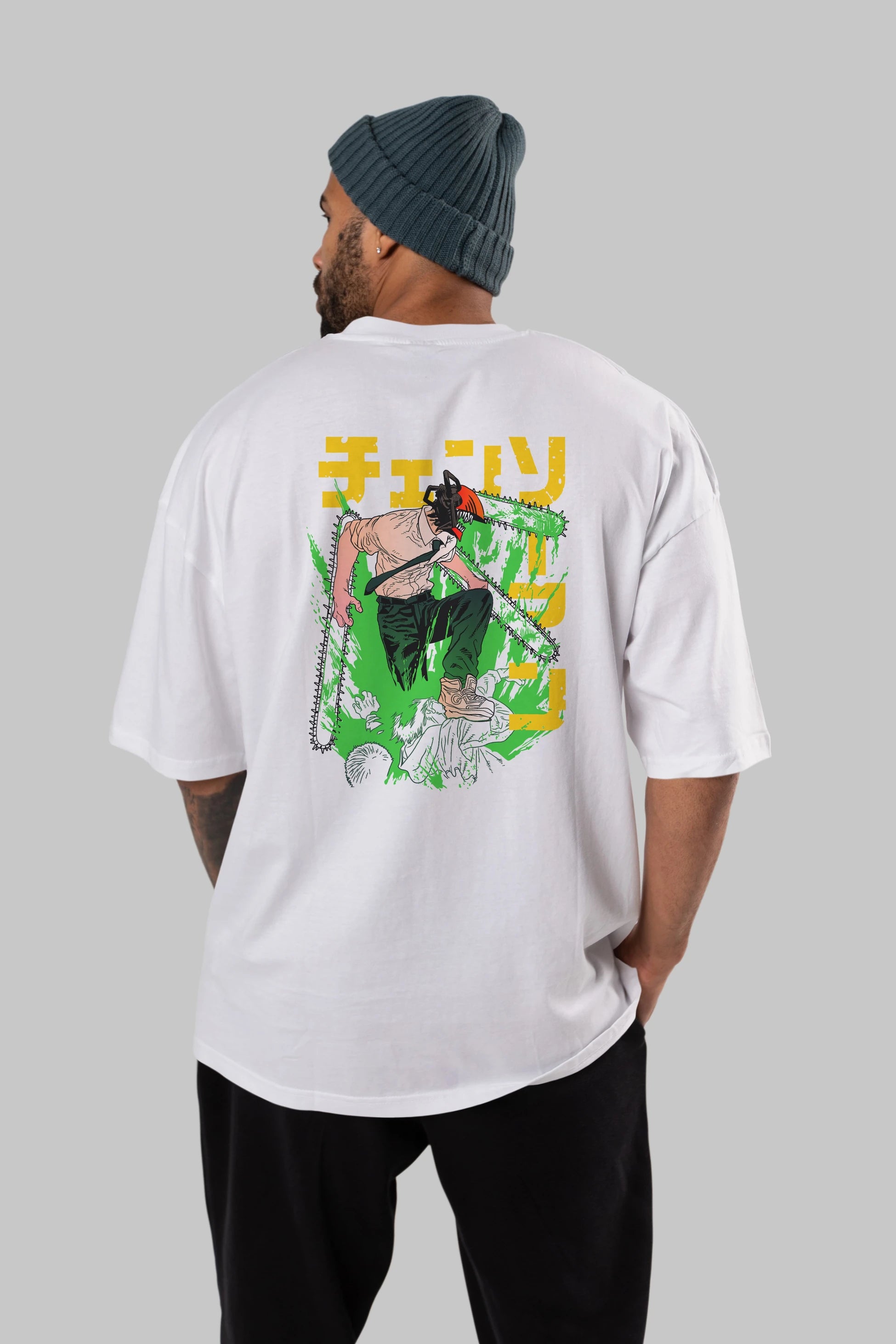 CHAINSAWMAN DENJI Anime Arka Baskılı Oversize t-shirt Erkek Kadın Unisex