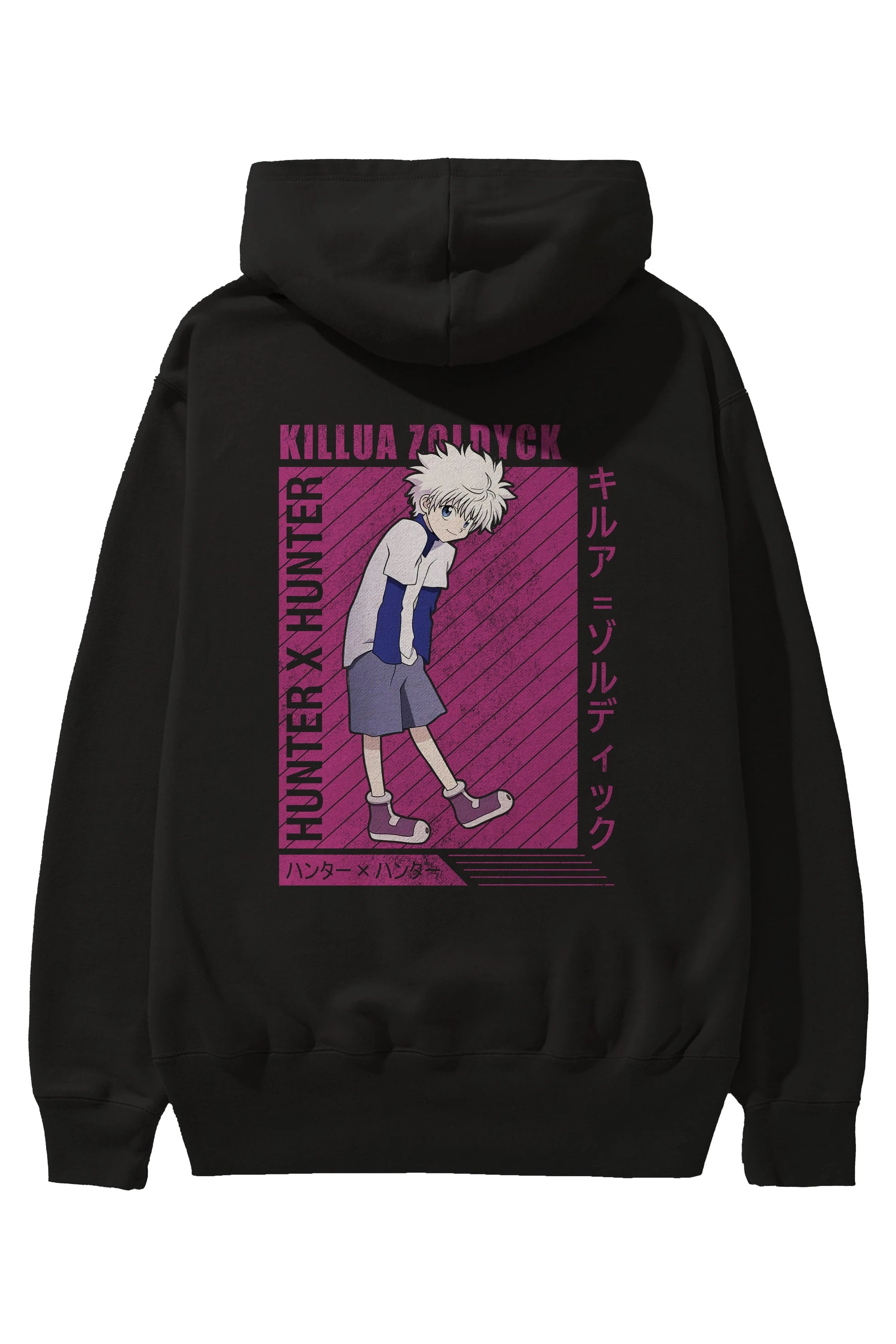 Killua Zoldyck 3 1 Anime Arka Baskılı Hoodie Oversize Kapüşonlu Sweatshirt Erkek Kadın Unisex