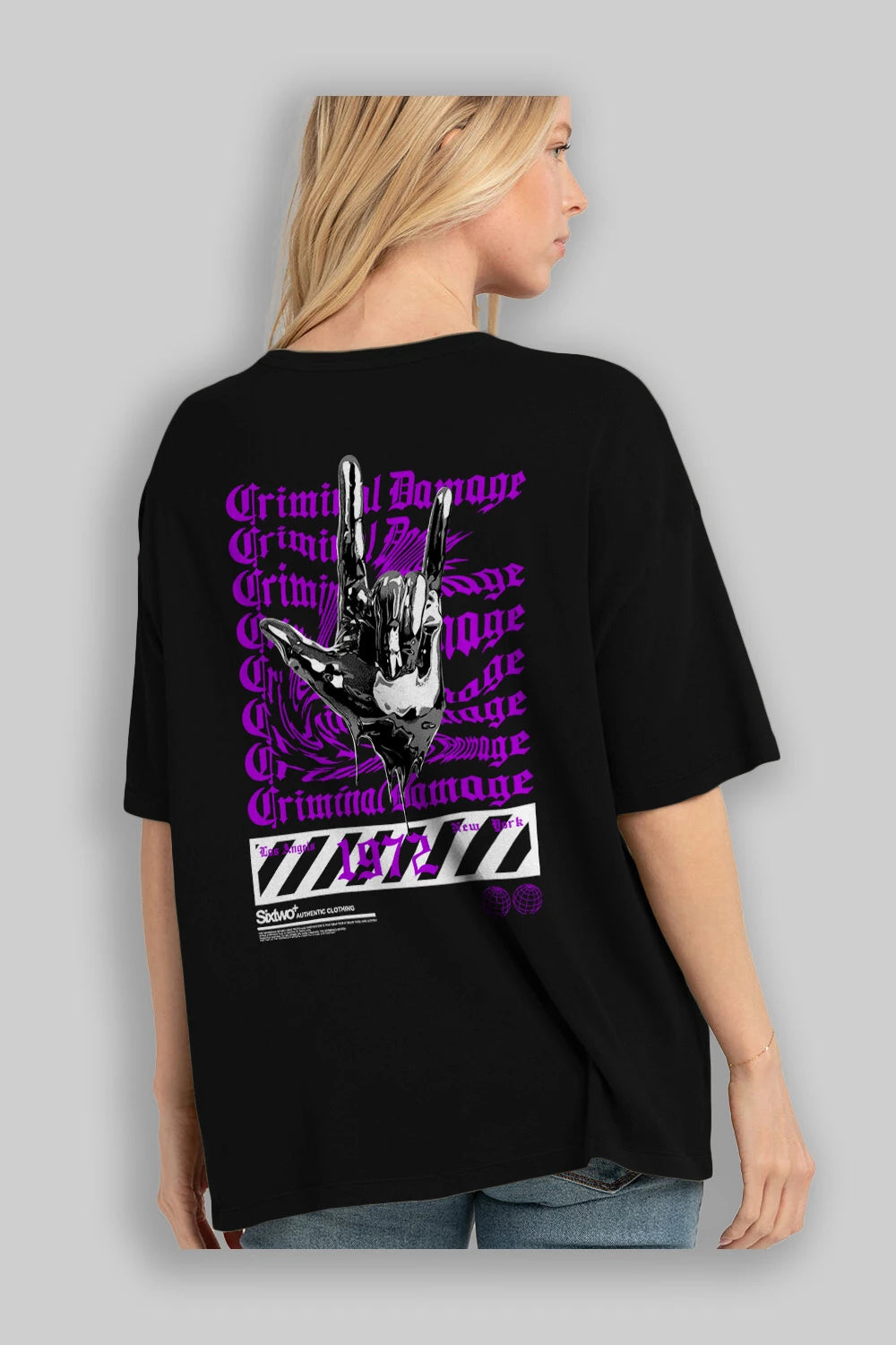 Criminal Damage 2 Arka Baskılı Oversize t-shirt Erkek Kadın Unisex