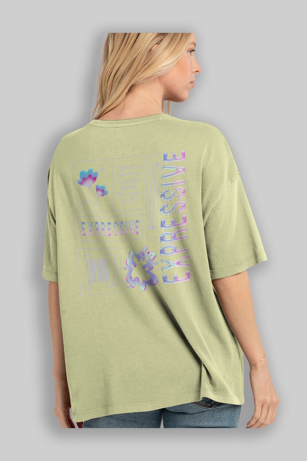 Expressive Streetwear Arka Baskılı Oversize t-shirt Erkek Kadın Unisex