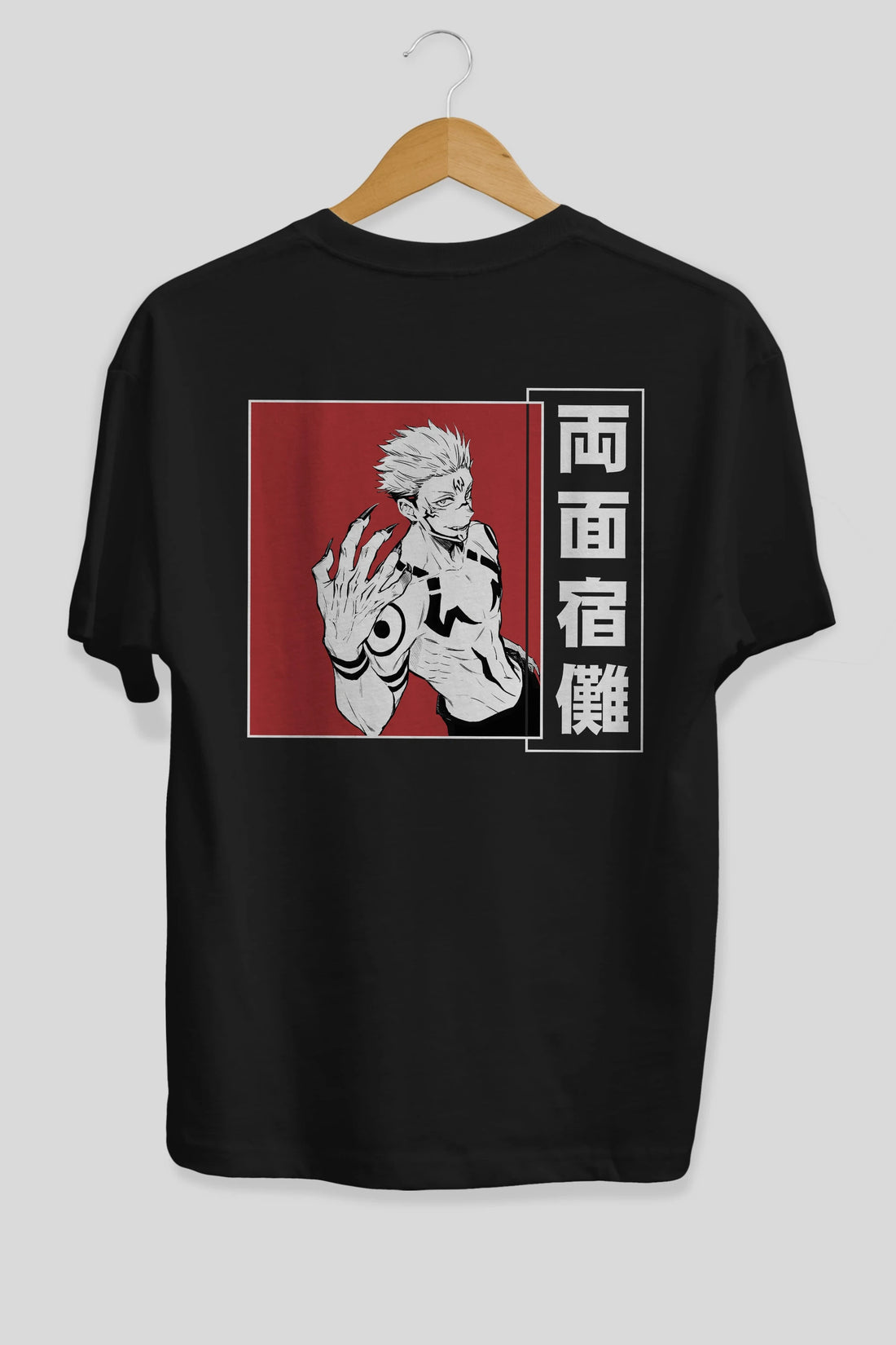 Sukuna Ryoumen 2 Anime Arka Baskılı Oversize t-shirt Erkek Kadın Unisex