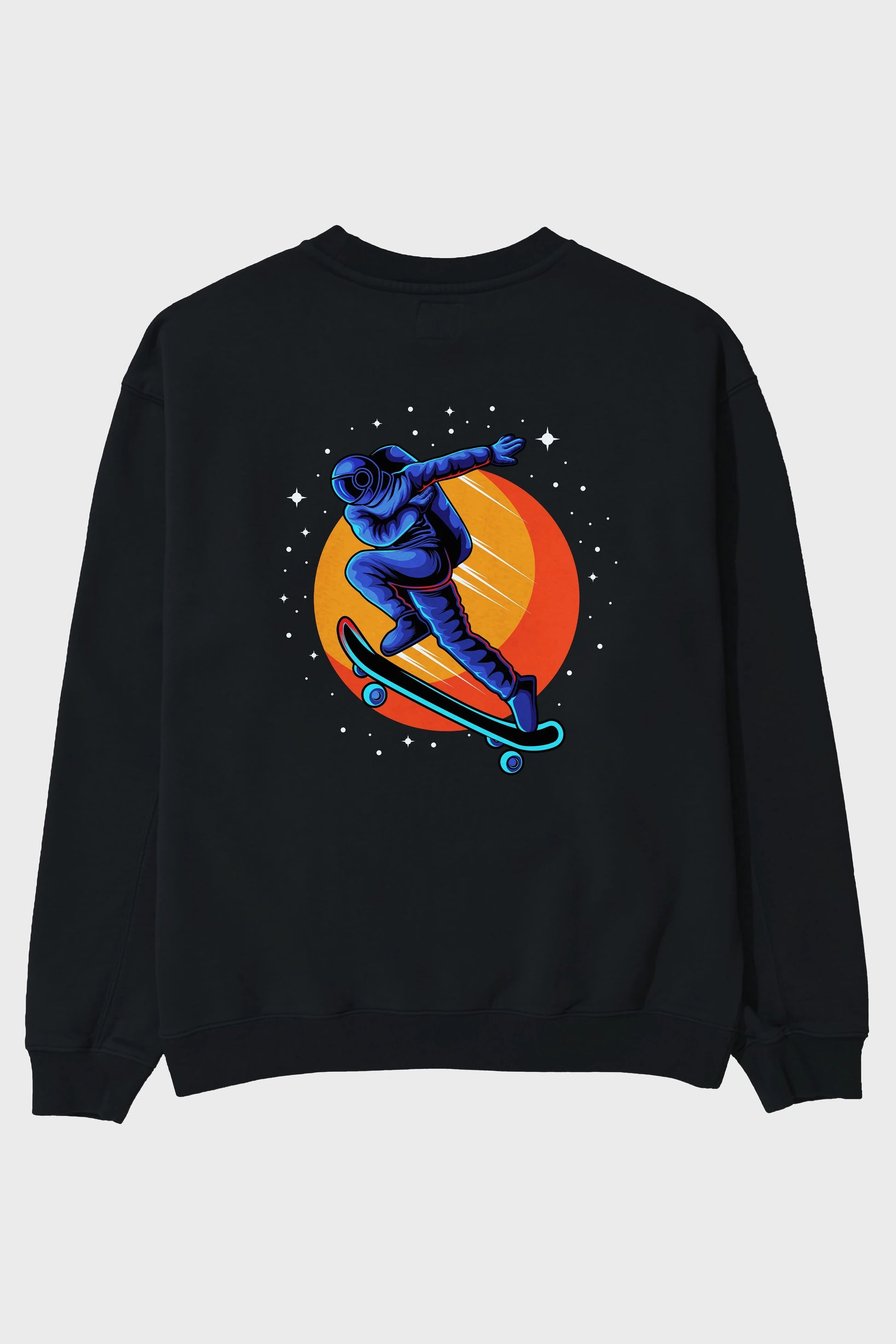 Astroskate Run Arka Baskılı Oversize Sweatshirt Erkek Kadın Unisex