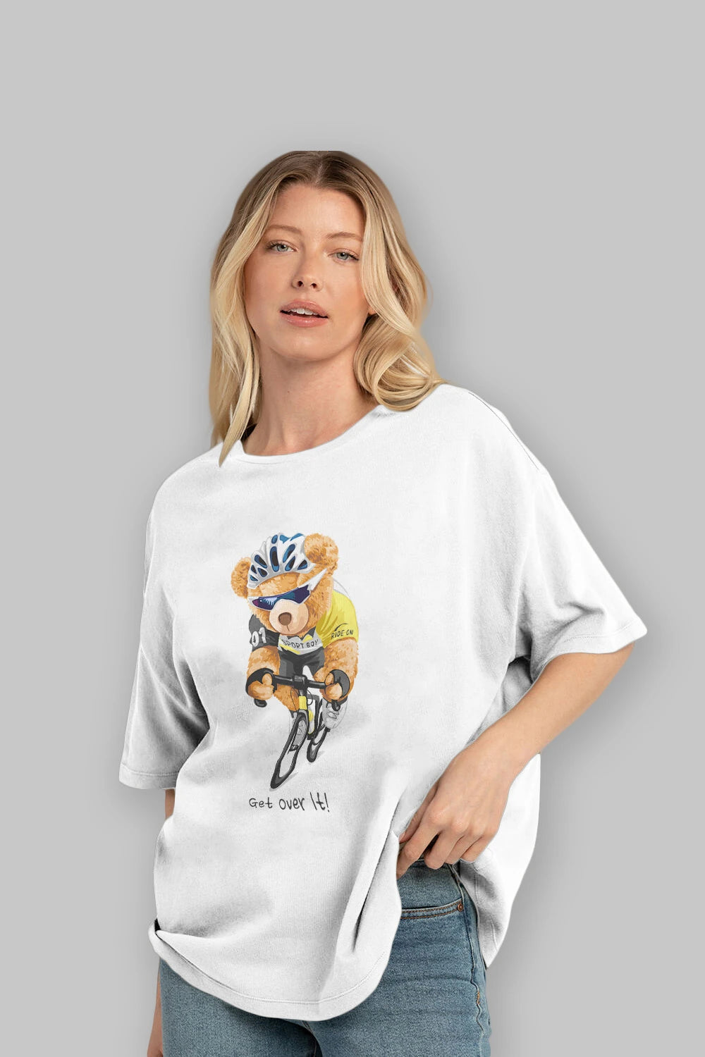 Teddy Bear Sport Boy Ön Baskılı Oversize t-shirt Erkek Kadın Unisex %100 Pamuk