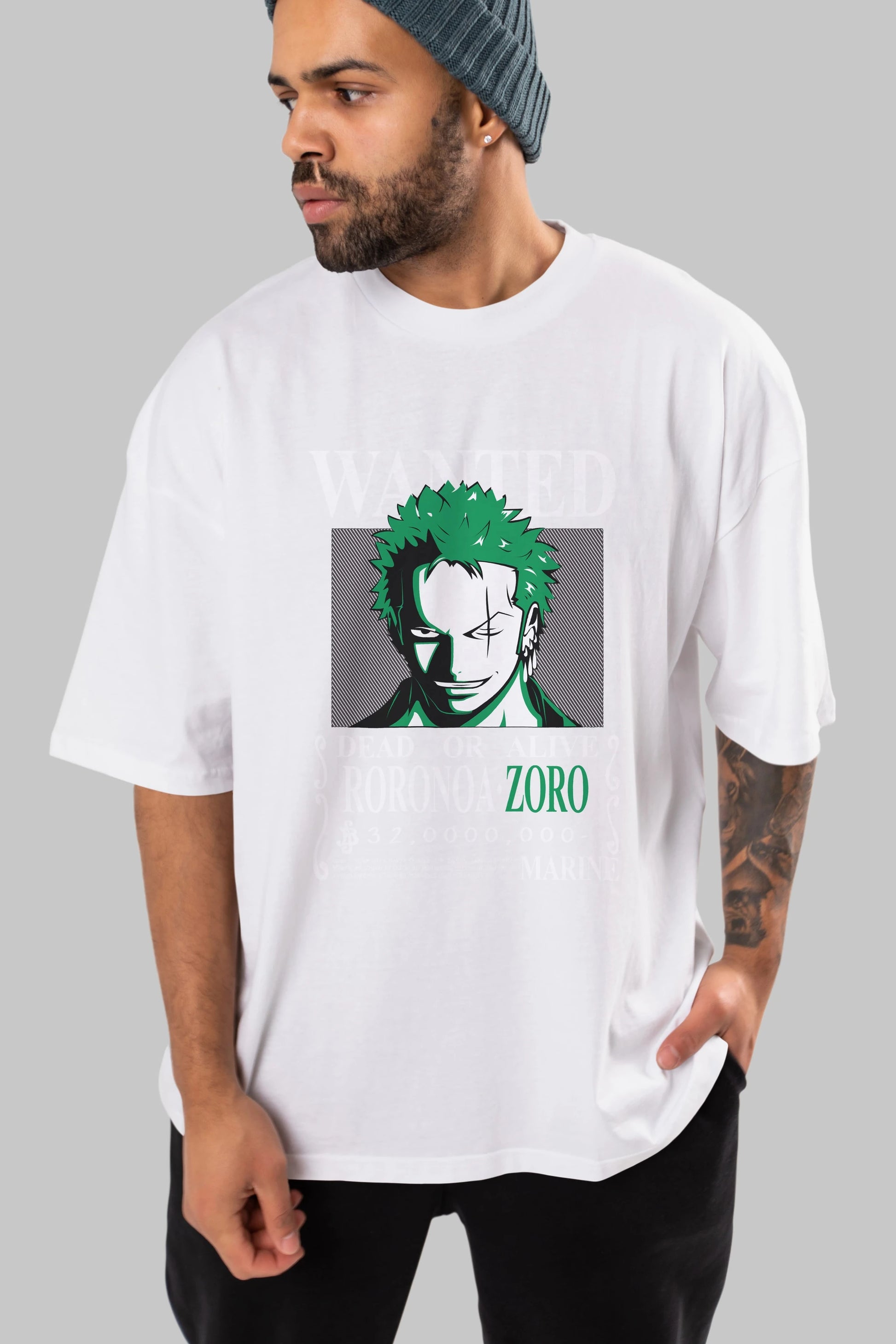 Roronoa Zoro Anime Ön Baskılı Oversize t-shirt Erkek Kadın Unisex