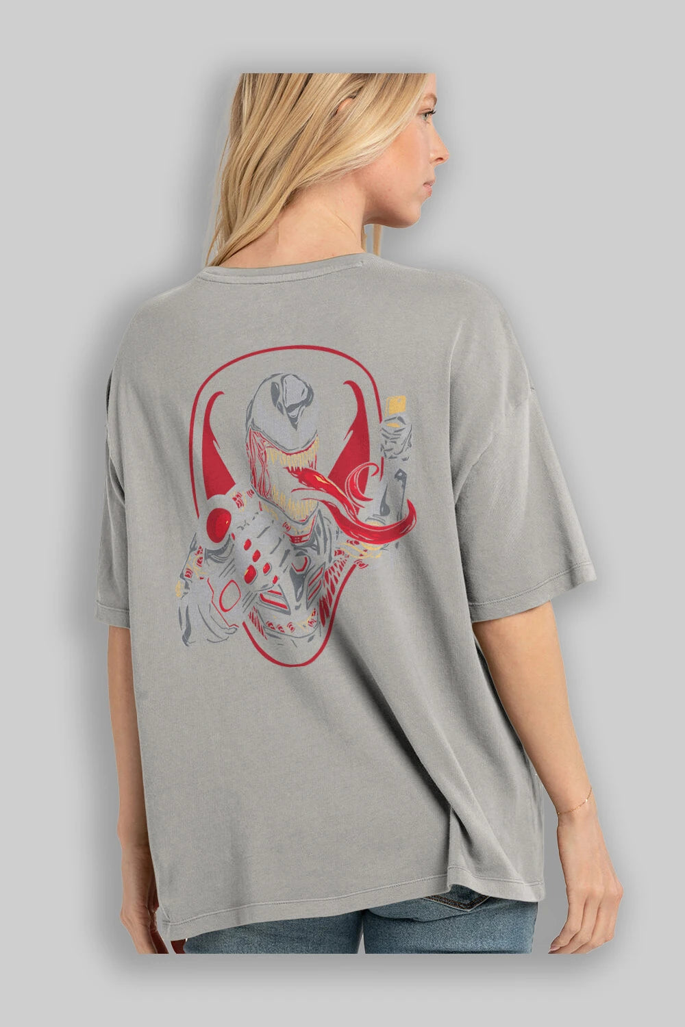 Venom (17) Arka Baskılı Oversize t-shirt Erkek Kadın Unisex %100 Pamuk Bisiklet Yaka tişort
