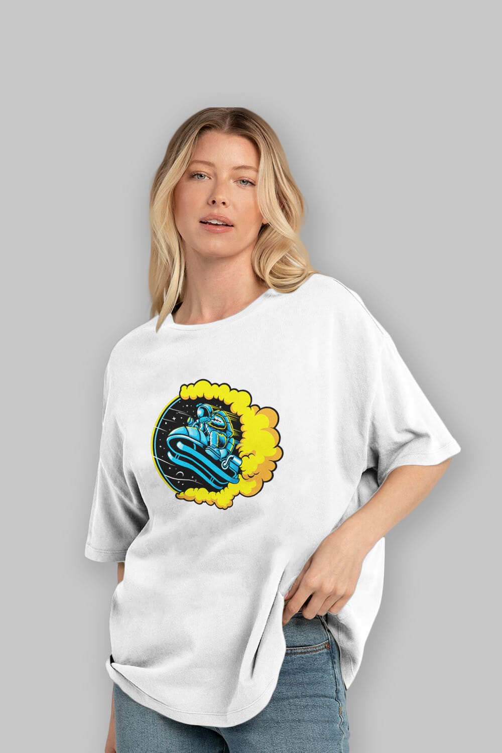 Astrojump with Snowmobile Ön Baskılı Oversize t-shirt Erkek Kadın Unisex