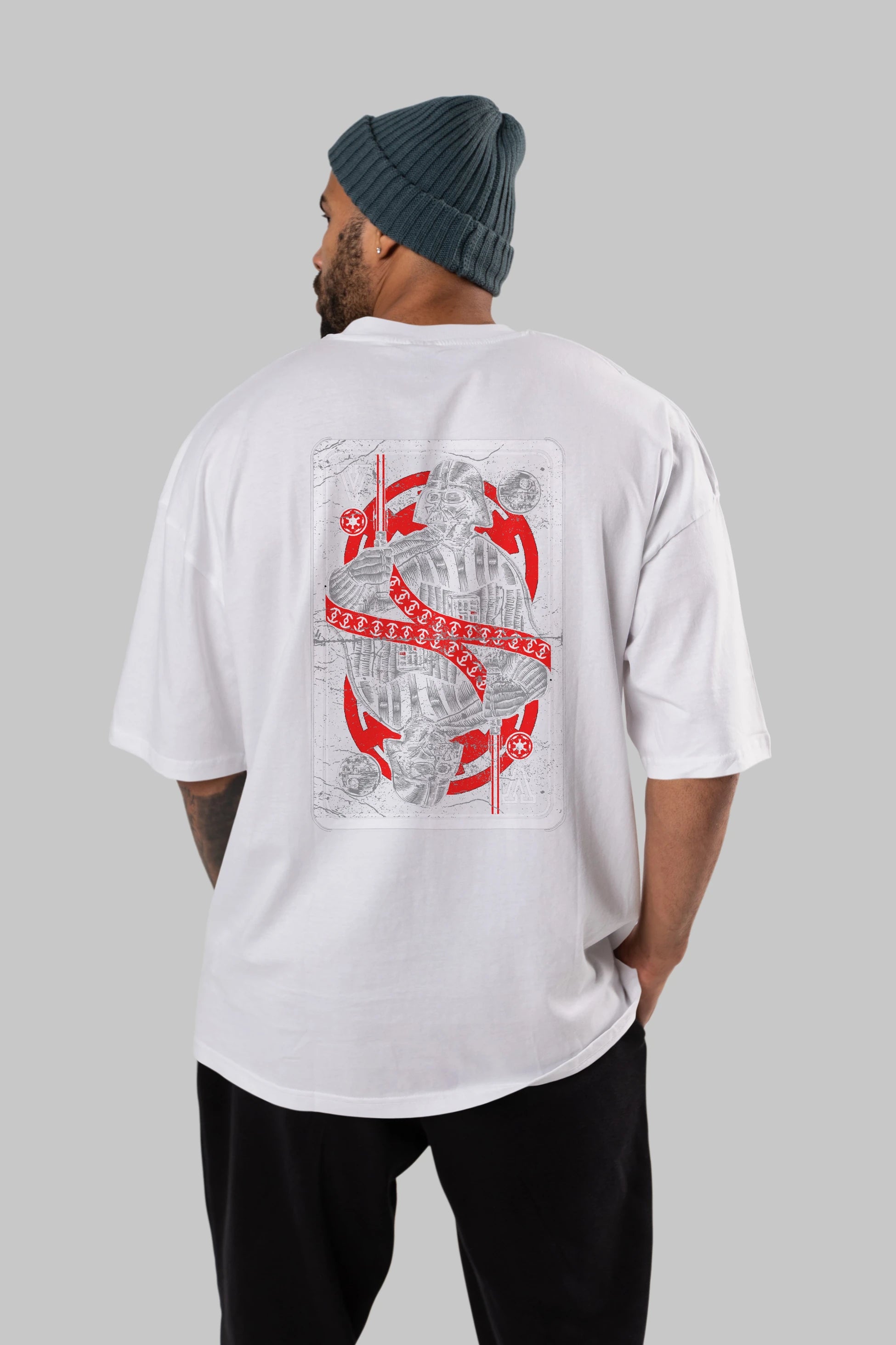 King Of The Darkside Arka Baskılı Oversize t-shirt Erkek Kadın Unisex %100 Pamuk