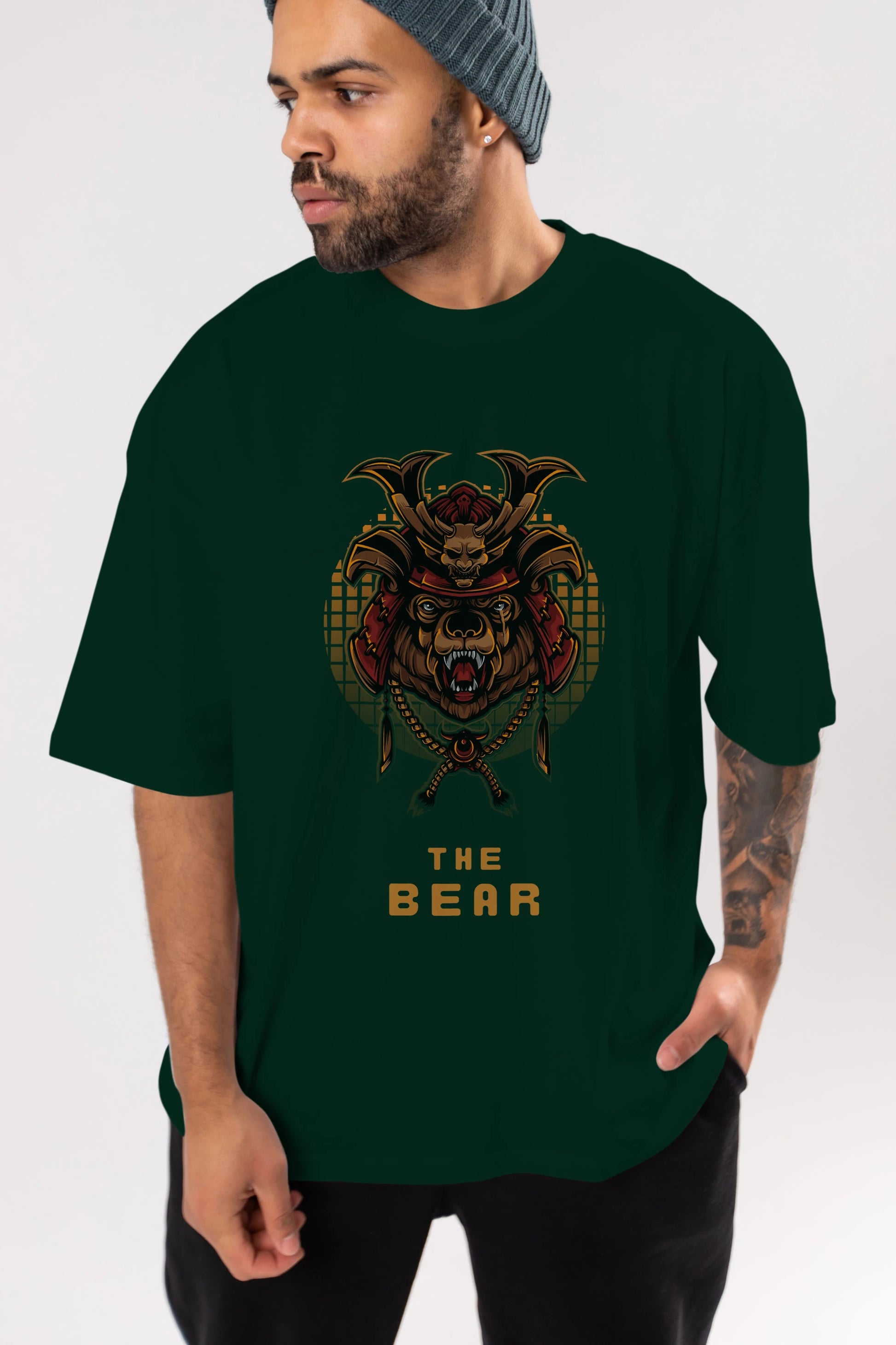 The Bear 2 Ön Baskılı Oversize t-shirt Erkek Kadın Unisex