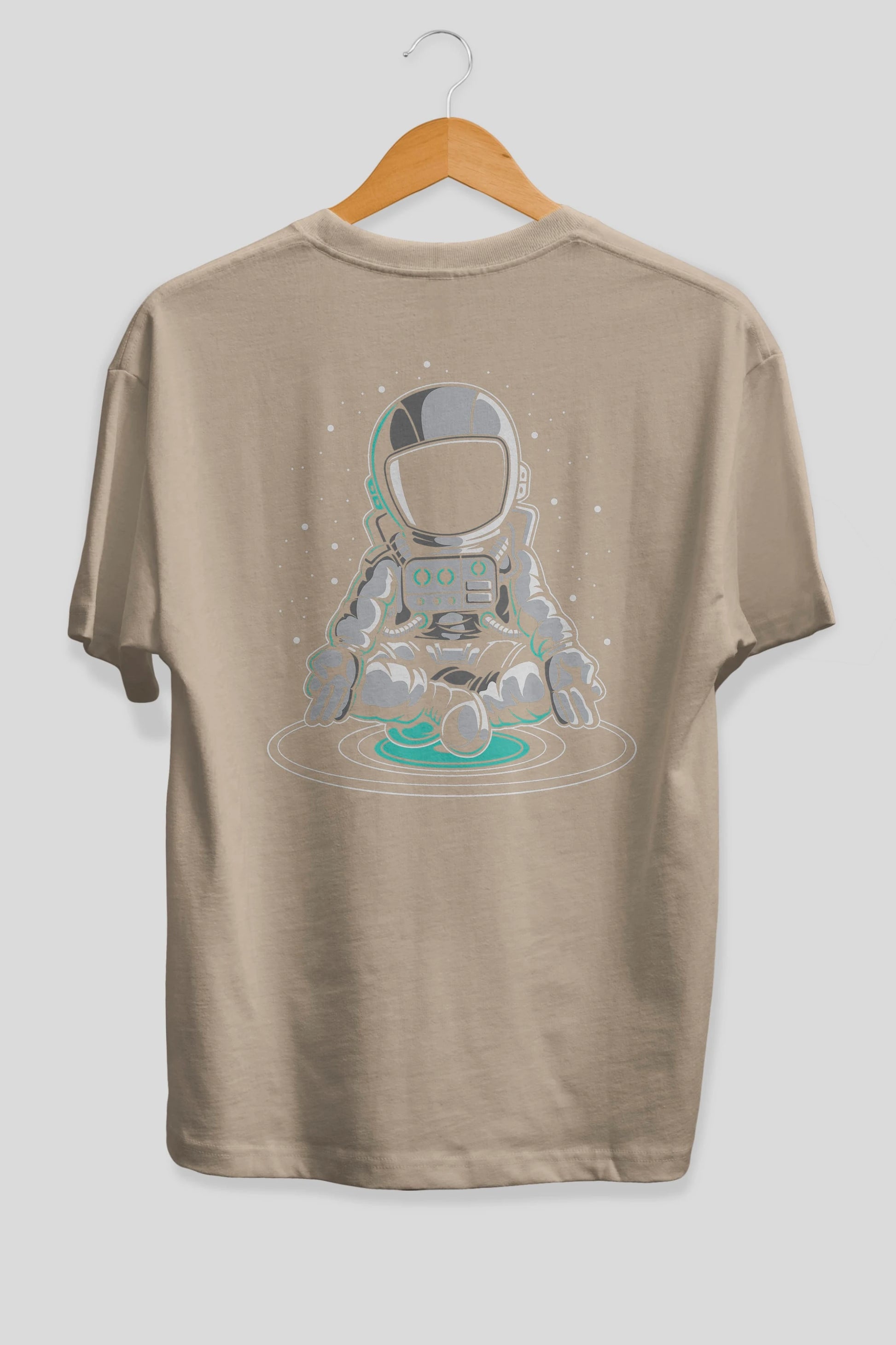 Astronaut Meditation Arka Baskılı Oversize t-shirt Erkek Kadın Unisex