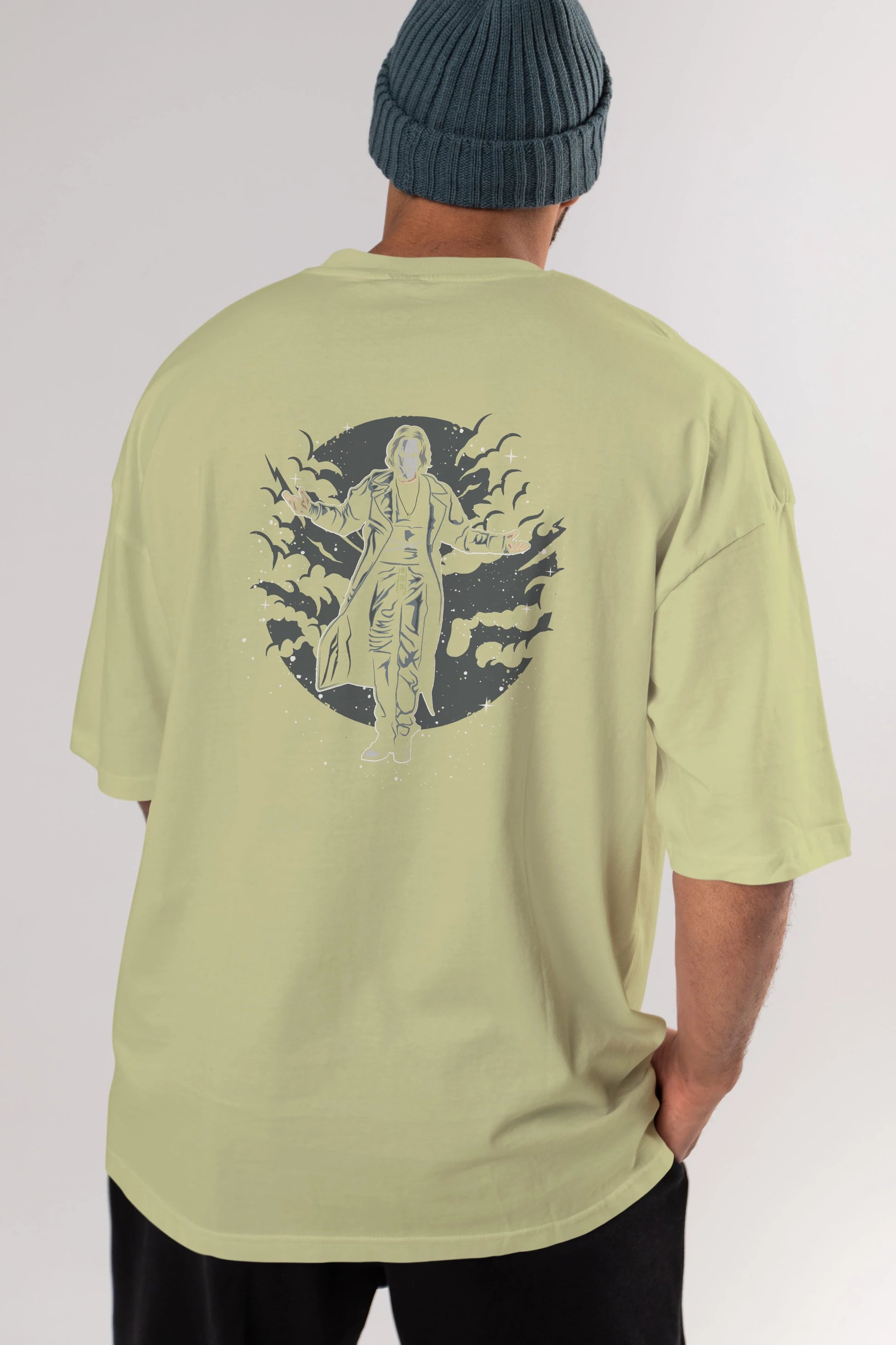 The Crow Arka Baskılı Oversize t-shirt Erkek Kadın Unisex %100 Pamuk