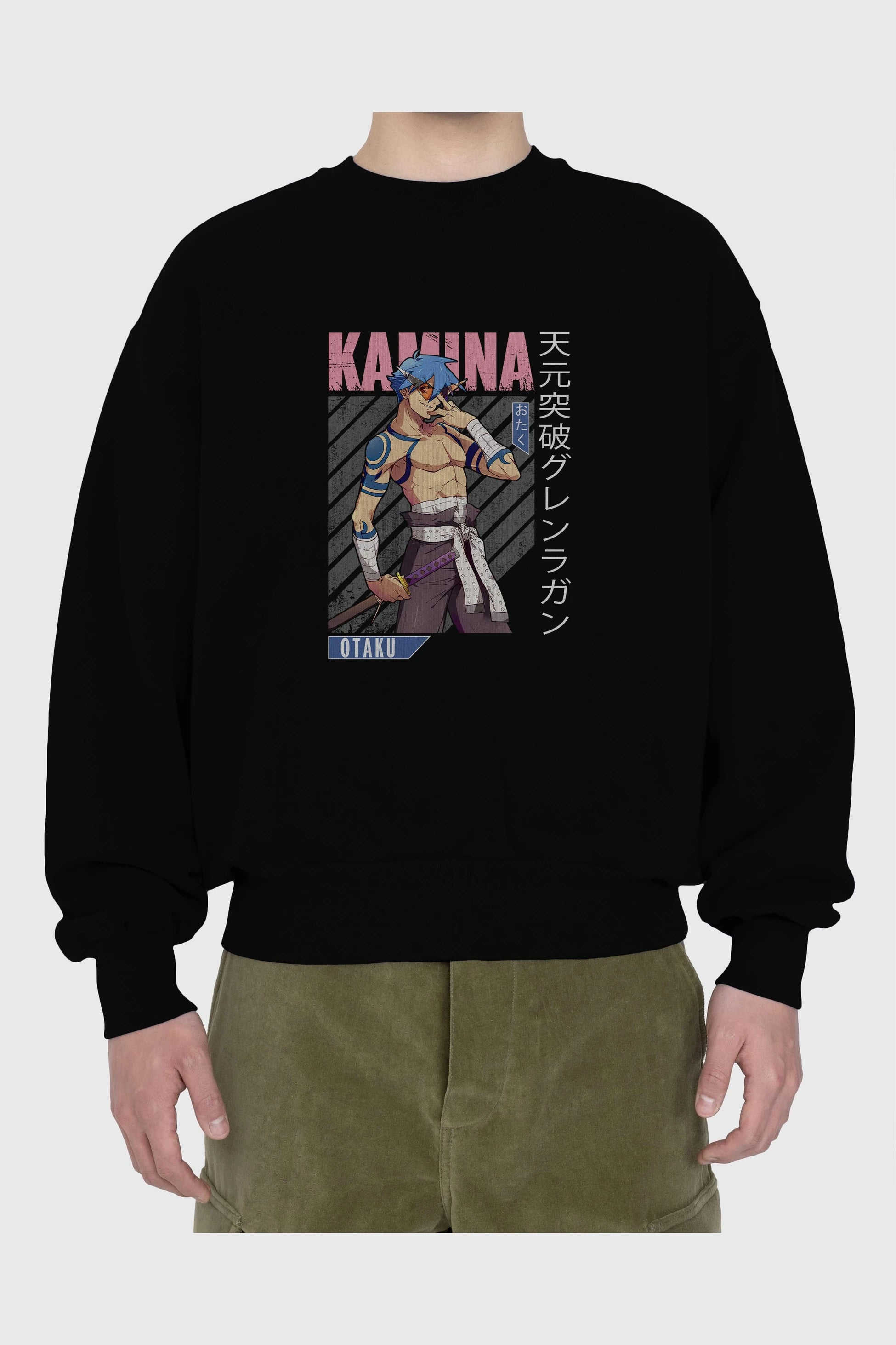 Kamina 5 Anime Ön Baskılı Oversize Sweatshirt Erkek Kadın Unisex