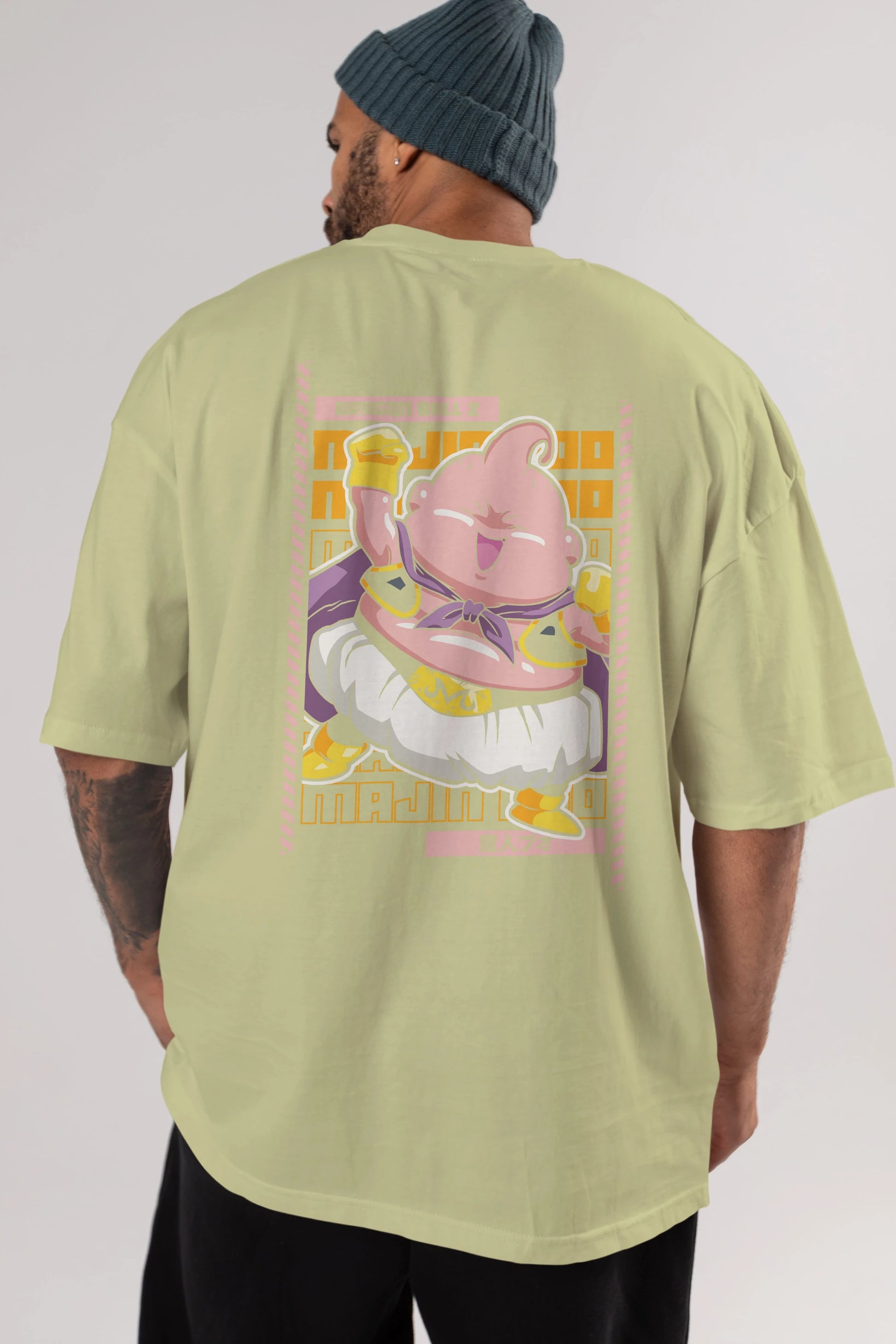 MAJIN BOO1 Anime Arka Baskılı Oversize t-shirt Erkek Kadın Unisex