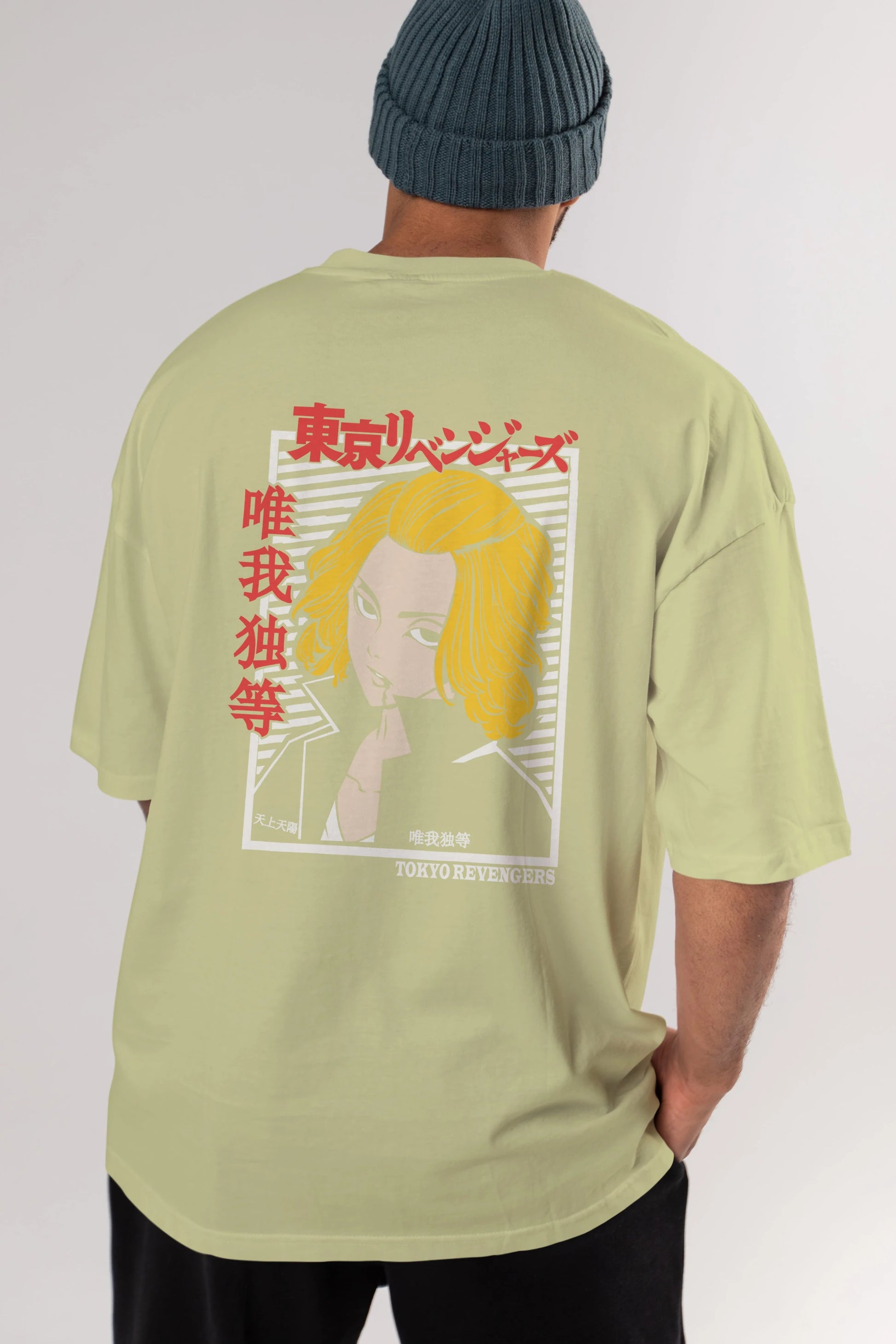 TokyoRev. M Anime Arka Baskılı Oversize t-shirt Erkek Kadın Unisex