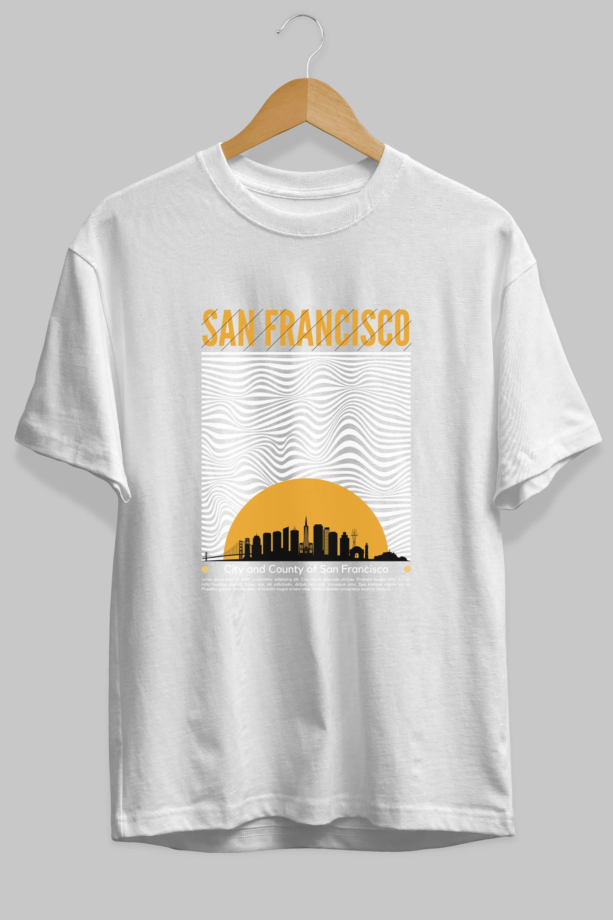 San Francisco Yazılı Ön Baskılı Oversize t-shirt Erkek Kadın Unisex