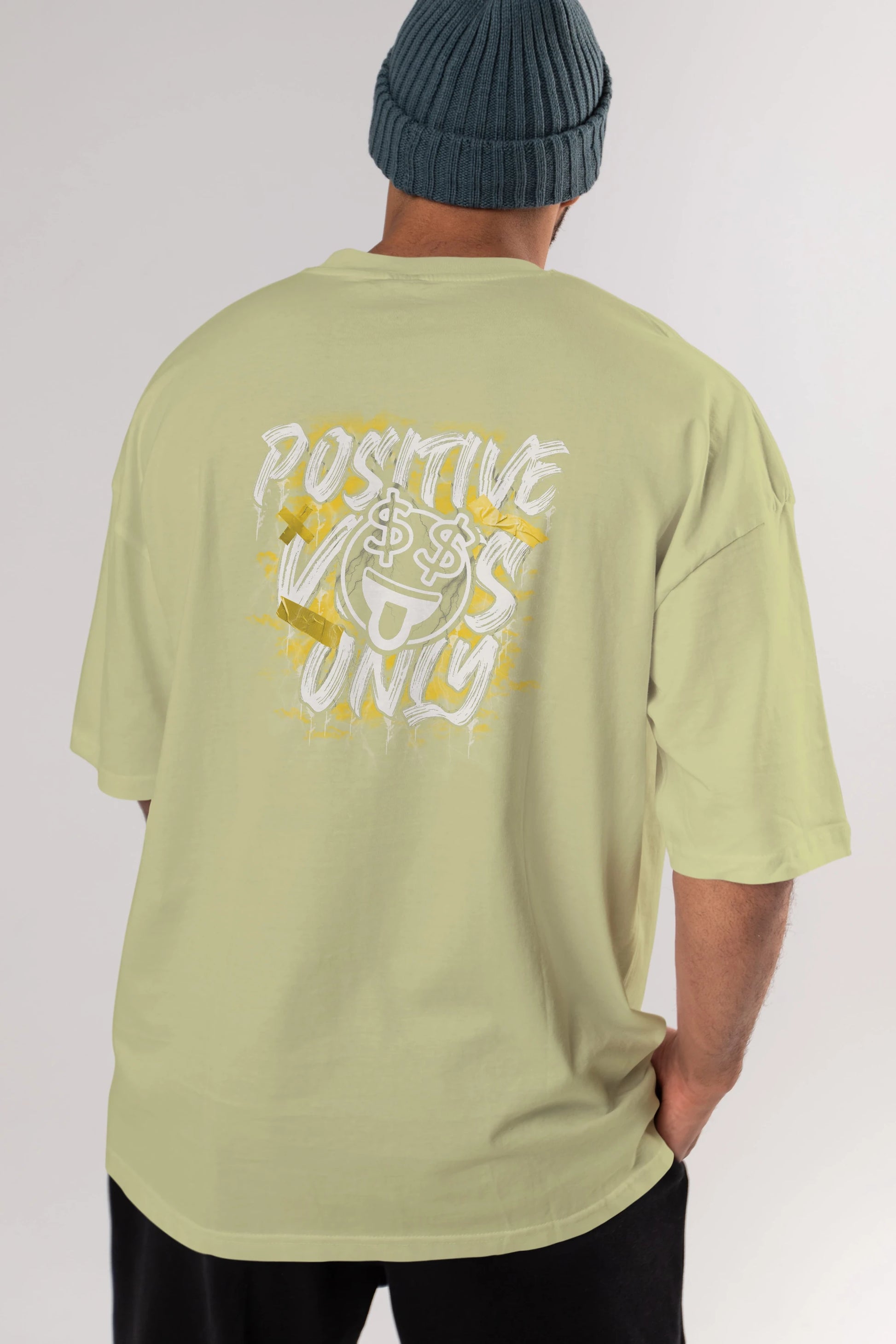 Positive Only Arka Baskılı Oversize t-shirt Erkek Kadın Unisex