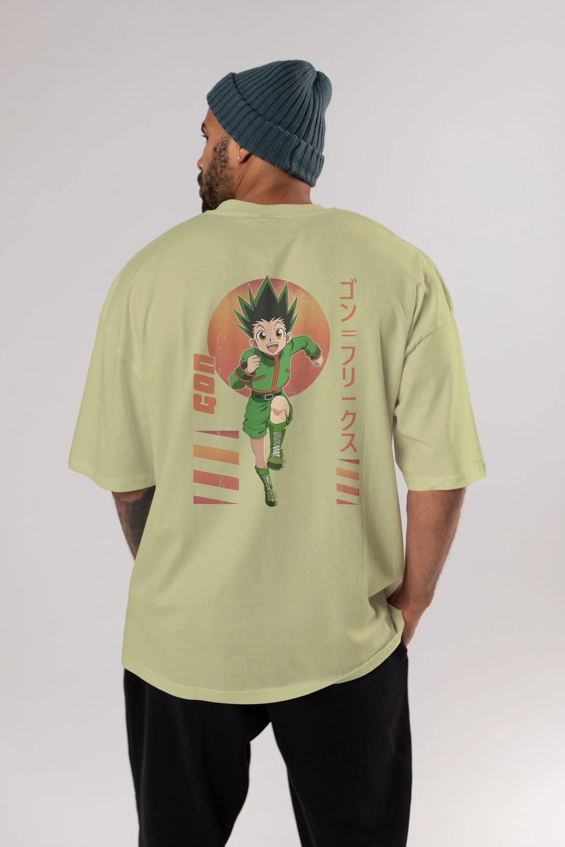 Gon Freecss HUNTER X HUNTER 2 Anime Arka Baskılı Oversize t-shirt Erkek Kadın Unisex