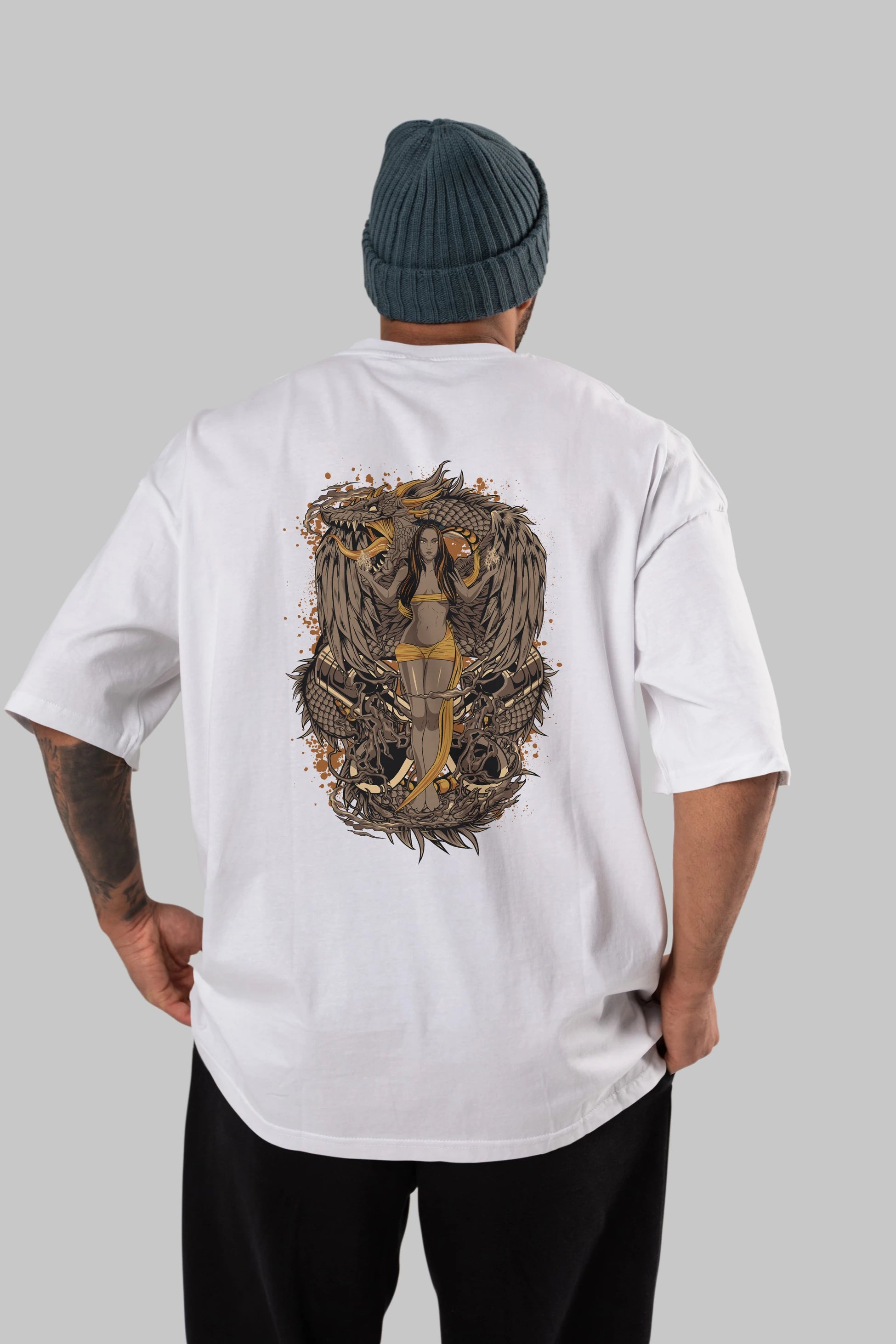 TRIBAL (3) Anime Arka Baskılı Oversize t-shirt Erkek Kadın Unisex